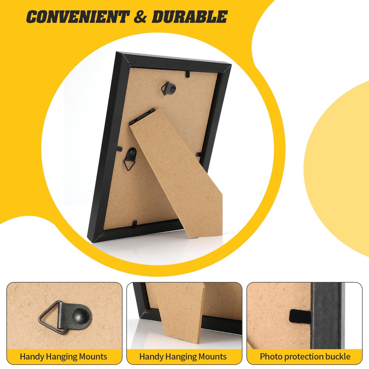 YOUKE OLA Set of 50 Picture Frame Bulk Photo Frames Wall Mounting Simple Photo Frames Multi Picture Frames for Wall or Tabletop, Black