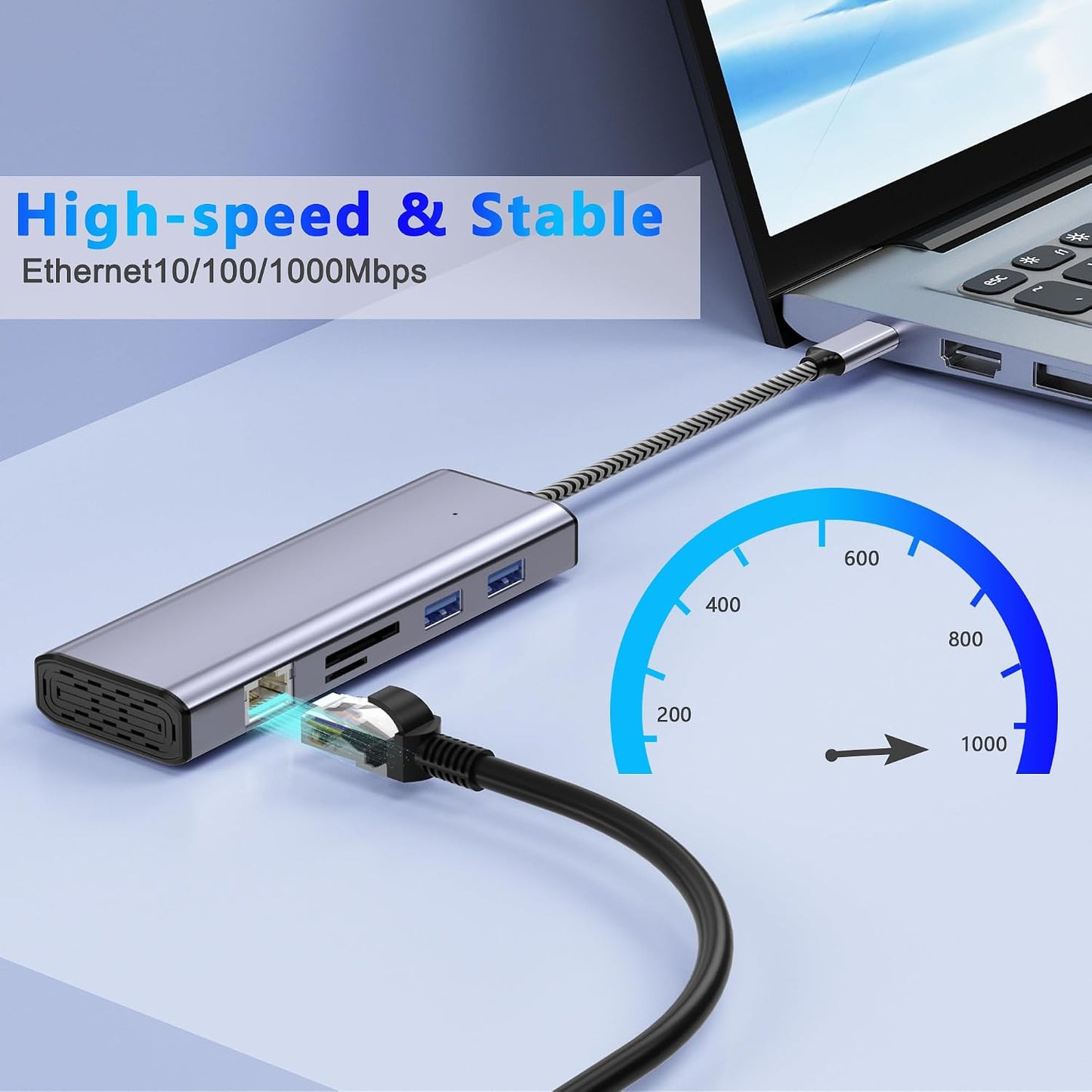 AUKOKIOULA 10 1 3 HDMI/VGA/PD/Ethernet/USB/SD/TF/3.5mm Docking Station Dual Monitor, USB C to Dual HDMI Adapter
