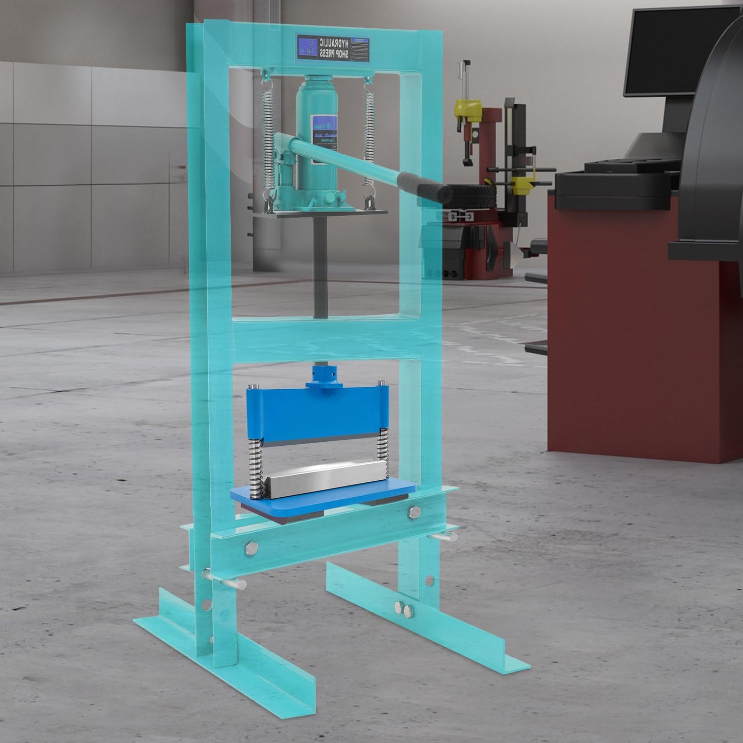 BOPRCSH 12inch Press Brake Attachment, Hydraulic Shop Presses Bending Brake Metal Bending Machine, Heavy Duty Metal Bending Tool for 12 or 20-Ton Hydraulic Workshop Presses (Blue)