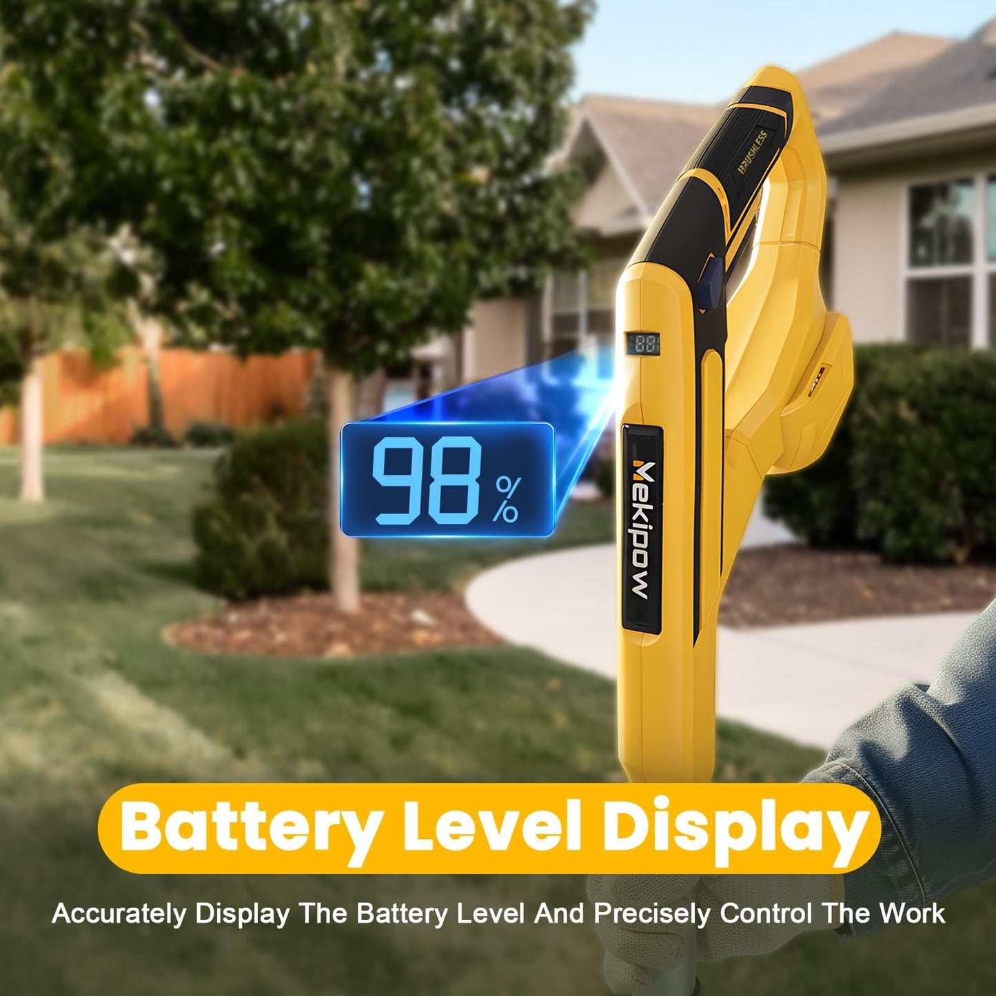 Cordless Garden Tiller Cultivator Compatible with Dewalt 20V/60V MAX Battery, 250RPM Electric Rototiller with Brushless Motor, 48 Steel Tines, 8.7" Tilling Width, 6.3" Depth, Rotary Tiller(Tool ONLY)