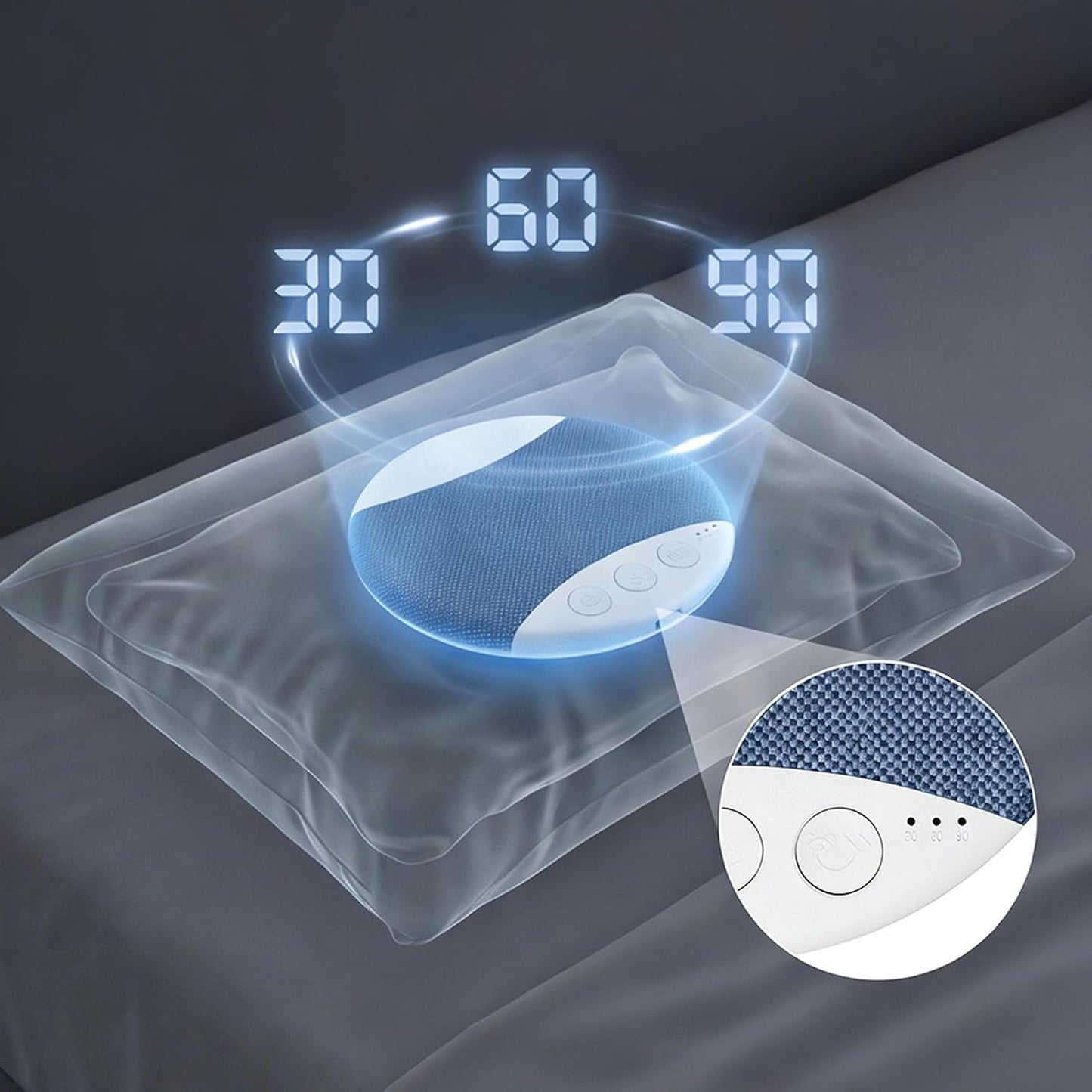Generic 9.6x1.2cm/3.78x0.47 Inches Sleep Pillow Speaker, Wireless Sound Boxes,Thin Speaker with White Noise | for Home