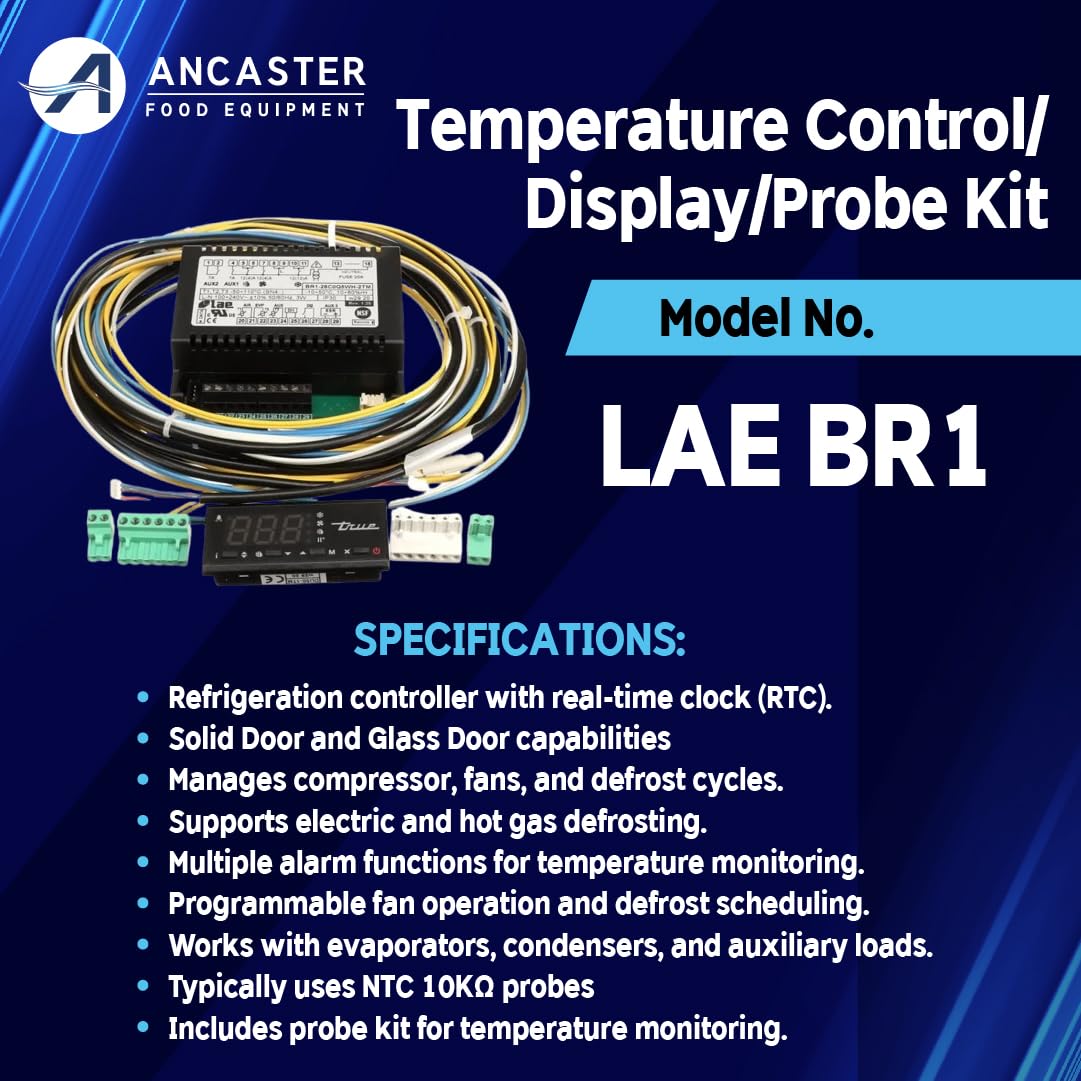 Temperature Control/Display/Probe Kit, LAE BR1 - 219716 - 802804 - 961525 - Dual Voltage - Commercial Freezer & Refrigerator Controller