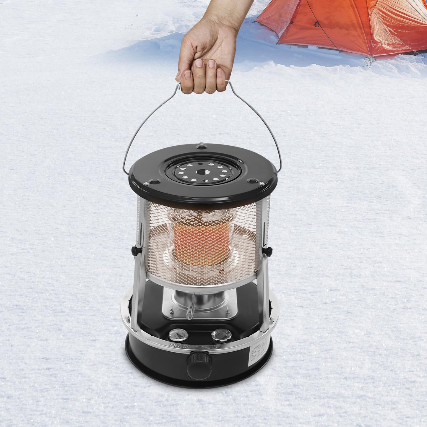 9000 BTU Portable Kerosene Heater, 2600W Lightweight Kerosene Stove for Indoor & Outdoor Use, Non Electric Heater for Survival Emergency, Fishing, Hunting, Hiking