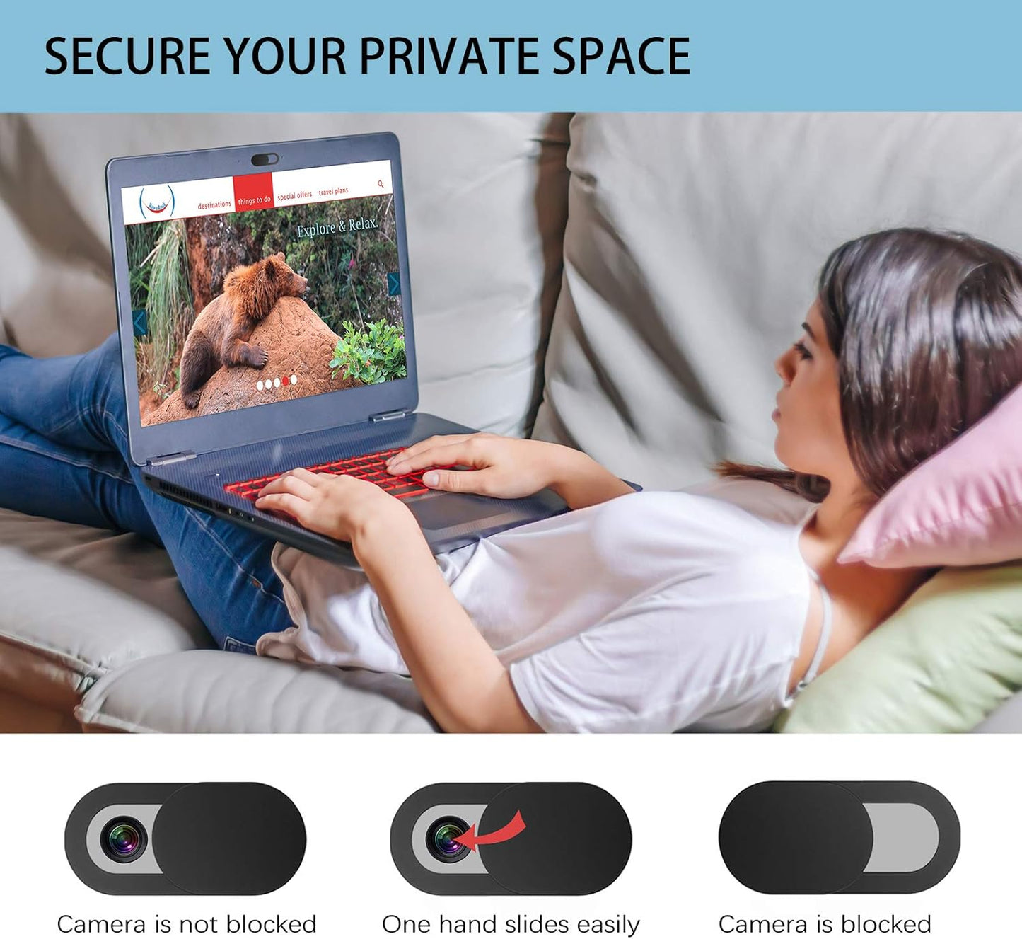 EYSOFT Webcam Cover, Webcam Cover Slide Compatible for Laptop, Desktop, PC, MacBook Pro, iMac, Mac mini, iPad Pro