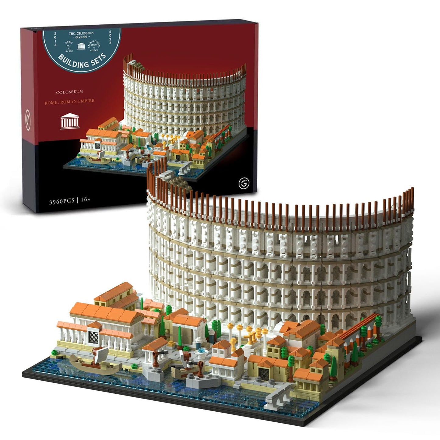 Givenni Architecture The Roman Colosseum Building Sets; Collectible Model for Adults; Home Décor Model Building Kit, Creative DIY Activity, Famous Landmarks Collection (3989Pieces)