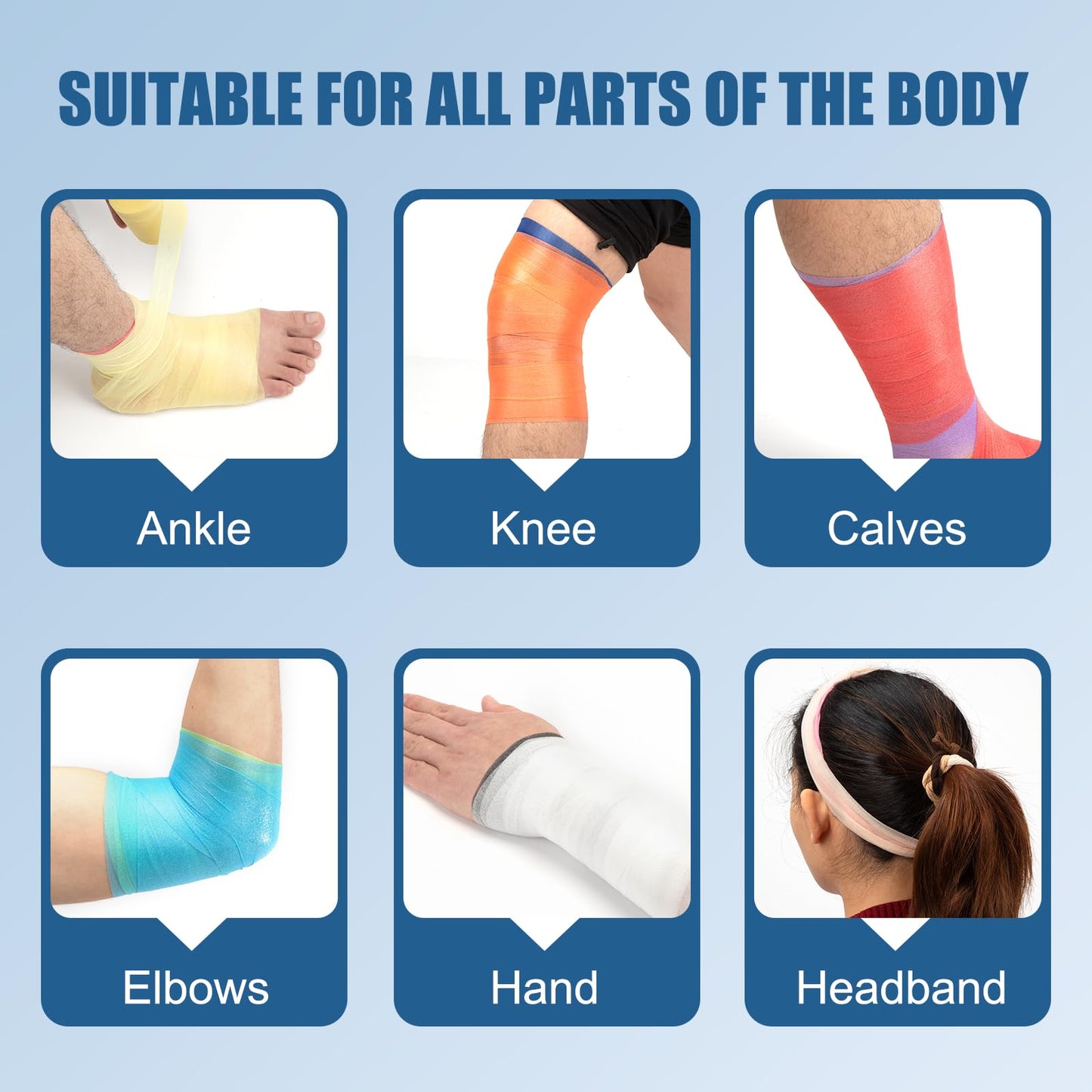 Pre Wrap Athletic Tape 2 Pack, 2.76 Inch x 30 Yards Athletic Tape Sports Prewrap, Foam Underwrap for Ankle Wrist Knee Elbow Hair Soccer, Dark Blue