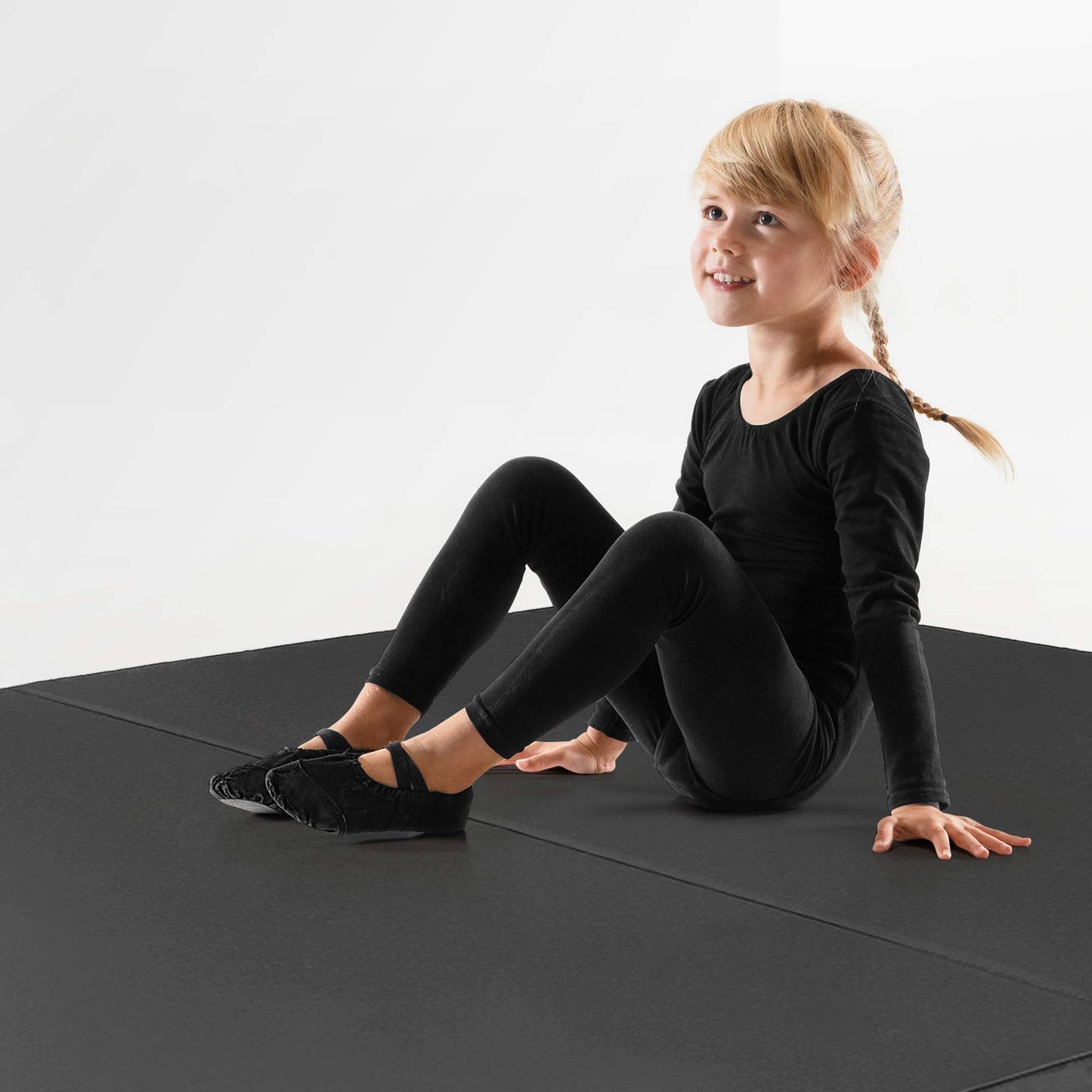 We Sell Mats 4 Inch Thick Bifolding Gymnastics Crash Landing Mat Pad, Safety for Tumbling, Back Handspring Training and Cheerleading, 4 ft x 8 ft, Black