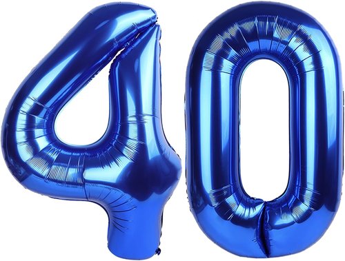 40 Inch Dark Blue Number Balloons by [Brand Name] - Stunning 40th Birthday Decorations for Men & Women