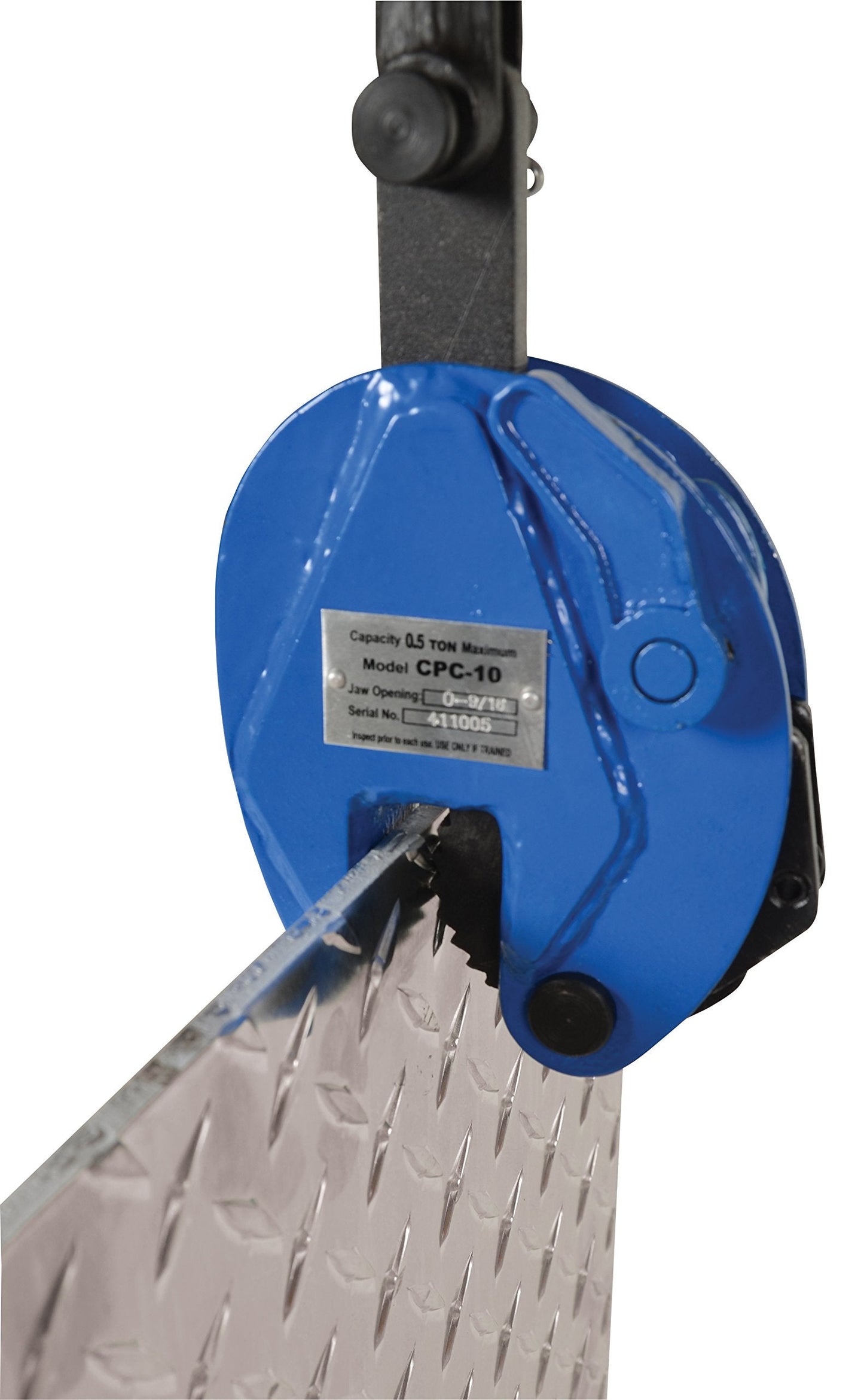 Vestil CPC-10 Steel Vertical Plate Clamp with Chain 4 In. x 1-31/32 In. x 16-7/8 In. 1000 Lb. Capacity Blue