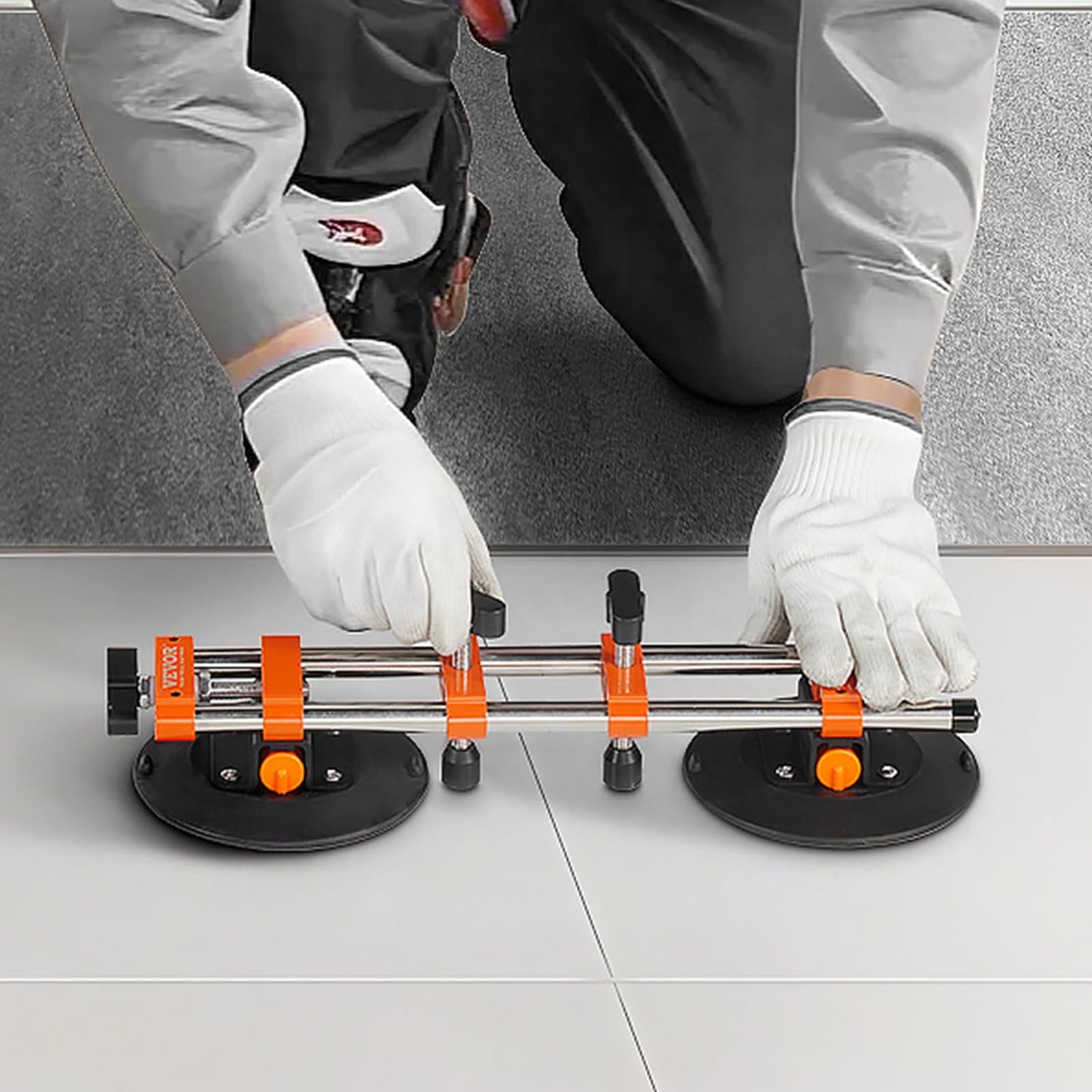 VEVOR Seamless Seam Setter 2 Packs with 6 in Vacuum Suction Cups for Seam Joining & Leveling, 530LB Professional Countertop Installation Tool for or Granite, Stone, Marble,Tile Gap Regulator Orange