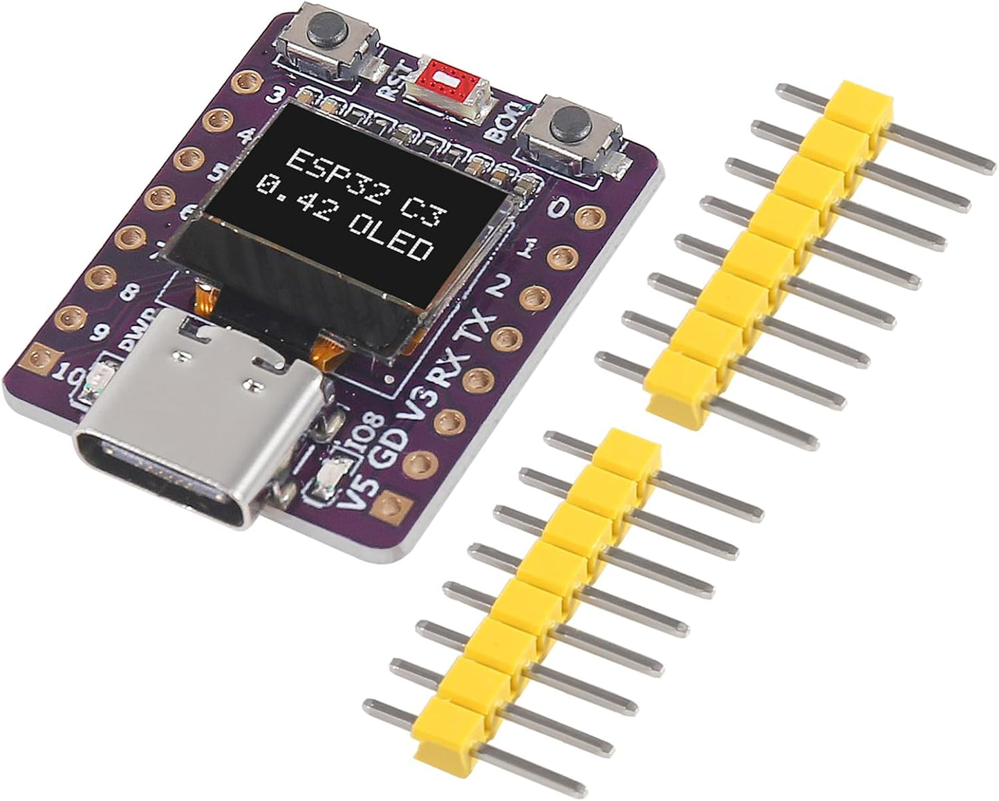 AITRIP 1PCS ESP32-C3 0.42-Inch OLED Development Board Ceramic Antenna Mini Development Board WiFi Bluetooth Screen