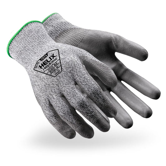 HexArmor General Purpose Safety Gloves | Polyurethane Palm Coating | A4 Level Cut-Resistance | High Abrasion-Resistance | 13-Gauge Seamless Knit | Helix 1074 | 72 Pair | X-Small