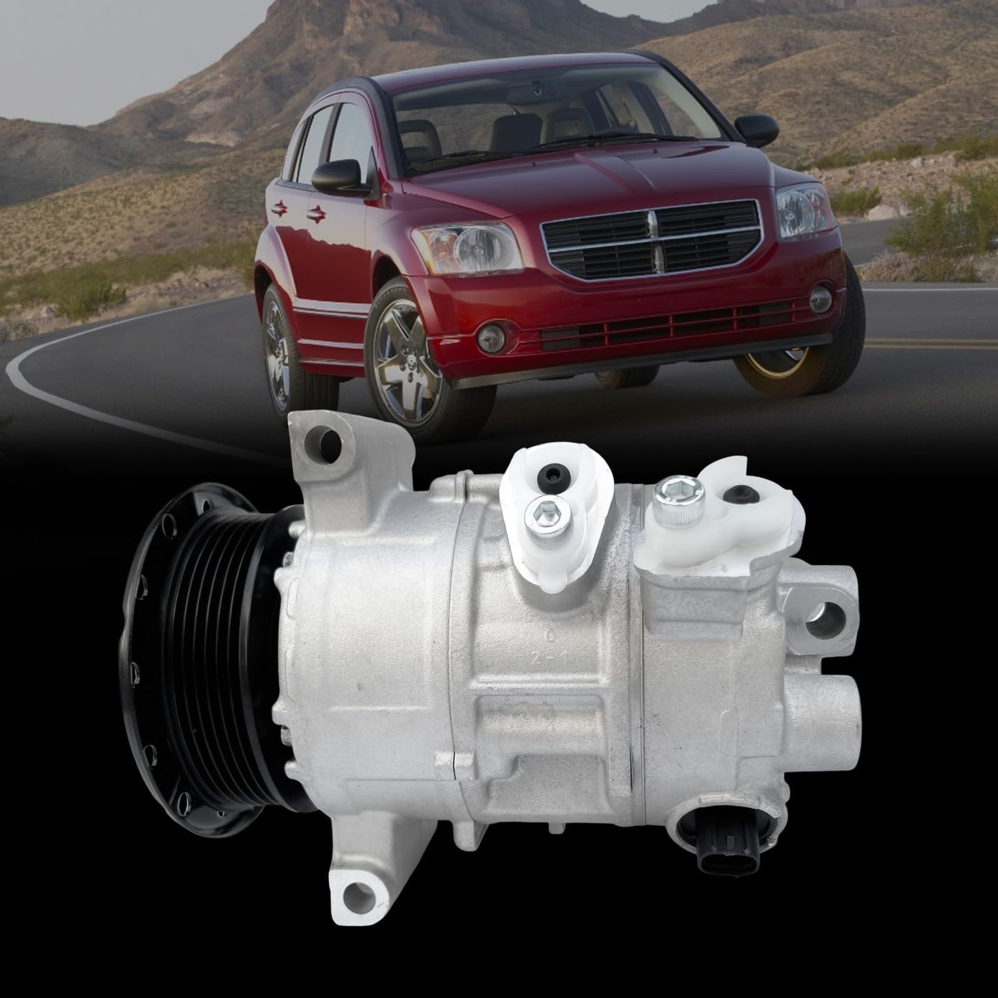 CO11023C AC Compressor With Clutch for Jeep Compass, Patriot, Dodge Caliber 2007-2008, Automotive Air Conditioning Replacement Part