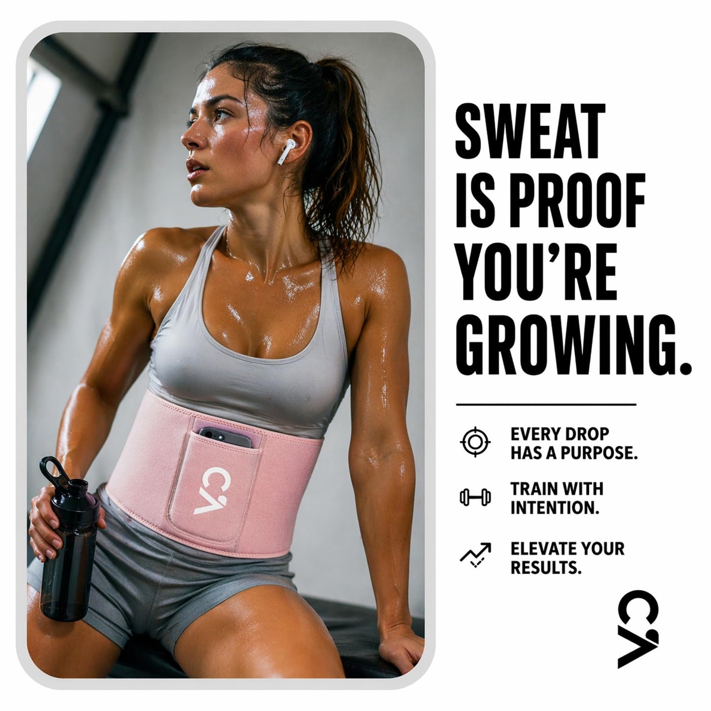Chick-Active Heat-Boost Waist Trimmer with Secure Phone Pocket – Premium Sweat Amplifying Sauna Belt for Women & Men, Anti-Slip Core Trainer for Gym, Cardio & Enhanced Results (Pink, Medium)