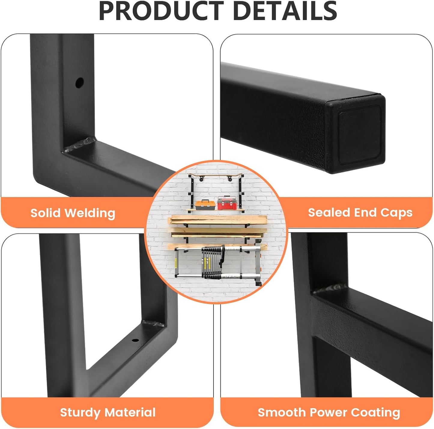 Wood Organizer Rack by [Brand Name] - Heavy Duty Wall-Mounted Lumber Storage | 3-Level System, Holds 220 LBS Per Level (Black)