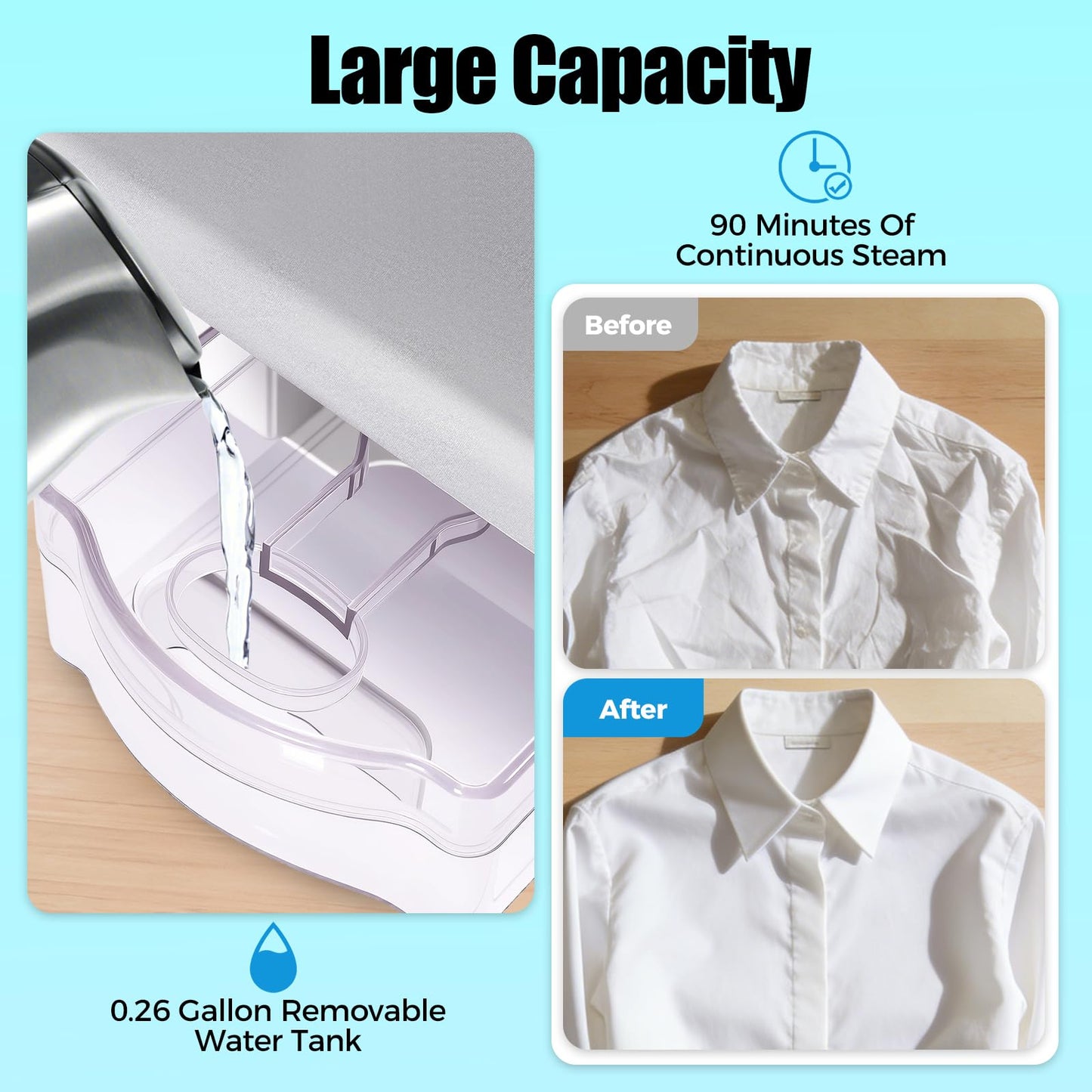 8810D Intelligent Steam Press Steamers, 1600W Professional Steamer, 5 Mode 194-392 ℉ Temperature Touch Screen Tabletop ‎Built-in Dual-control Semiconductor Chip AI Voice Reminder Garment Steamers