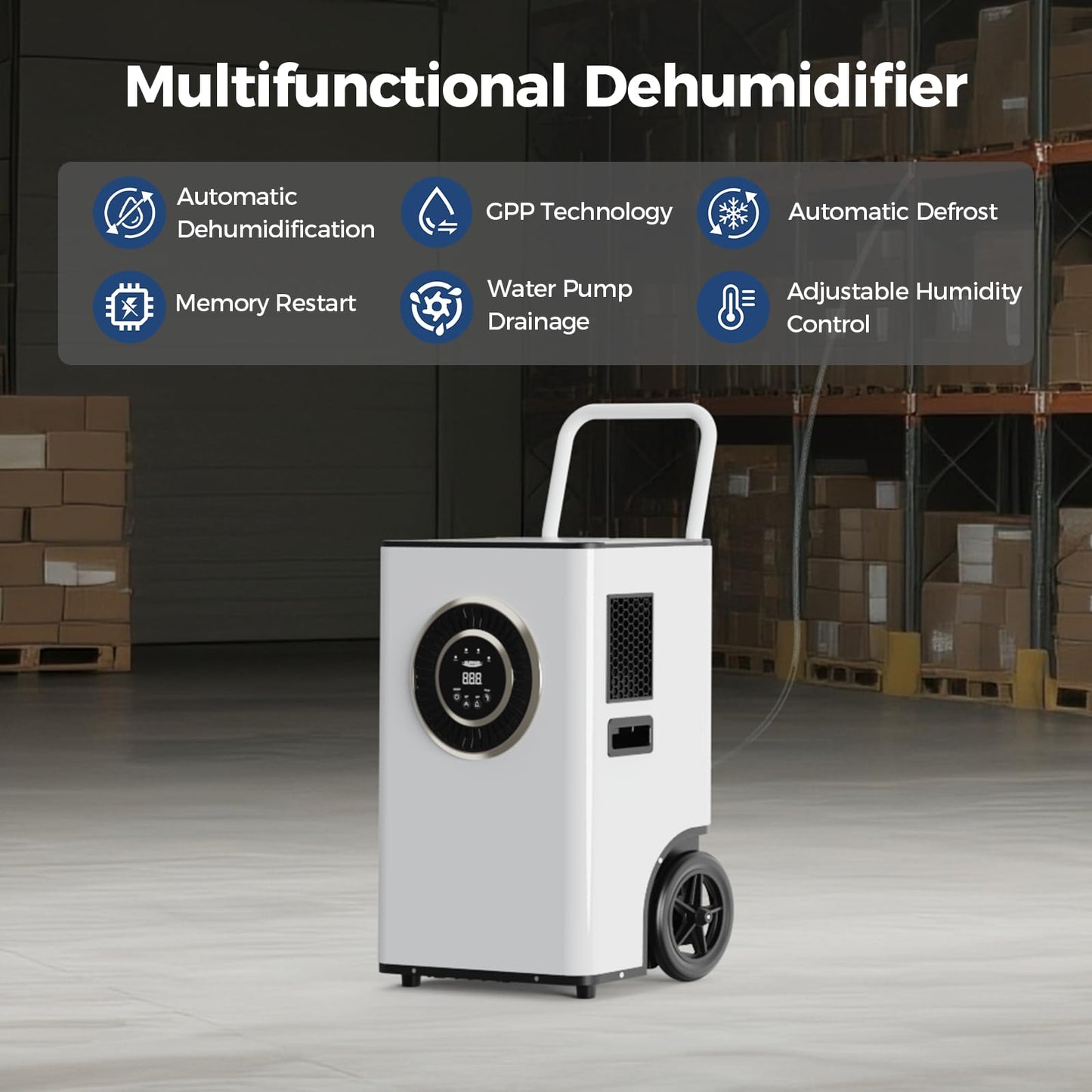 ALORAIR 110 PPD Commercial Dehumidifier with Pump & Drain Hose, LGR Tech Dehumidifiers for Large Room, Basement, Warehouse, Industrial Space, 6 Years Limited Warranty, Sentinel Elite50X