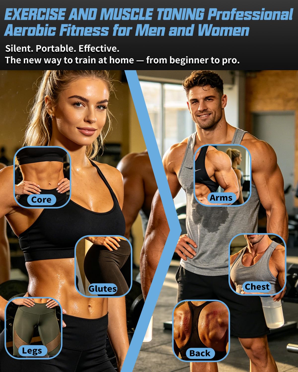 PureWellness Battle Ropes, Weighted Ropeless Battle Rope with Adjustable Resistance Springs for Home Gym Exercise, Portable Workout Equipment for Strength Training & Cardio Fitness