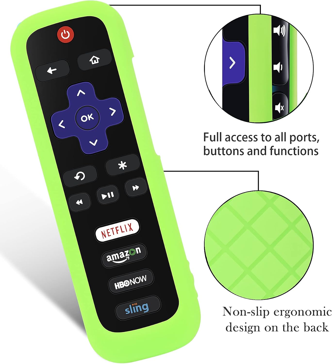 Lambcare 2 Pack Remote Case for Roku, Battery Cover for TCL Roku Smart TV Steaming Stick Remote, Roku TV Remote Cover