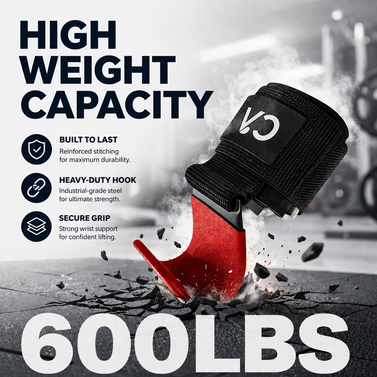 CHICK-ACTIVE Weight Lifting Hooks (Pair) for Deadlifts, Pull Ups, Rows & Shrugs - 8mm Neoprene Padding Hand Grips with Enhanced Capacity - Secure Grip Wrist Straps for Weightlifting & Gym Training (Red, One Size)