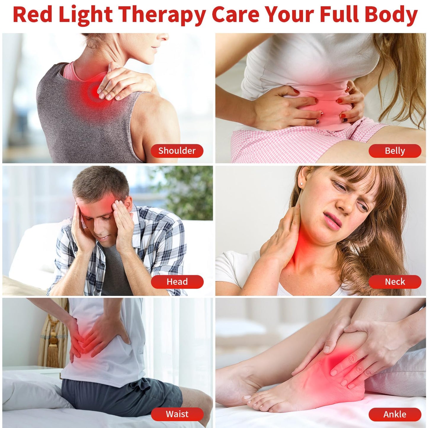 Cholas Red Light Therapy for Face Body, 5 Heads Red Infrared Light Therapy Devices with Stand, 5 Levels Adjustable Brightness 660nm and 850nm Near Infrared Light for Full Body, Muscle Gift for Women