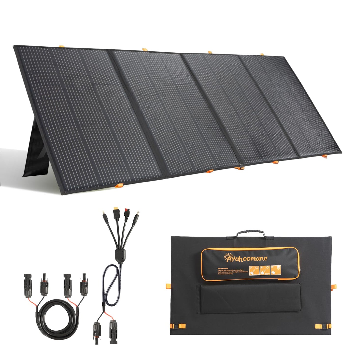 400W Portable Solar Panel,Foldable Solar Panel Power Backup,36V Output Solar Charger for Power Station Off Grid Outdoor Activities, RV, Marine,Camping, Solar Generator, IP67 Waterproof