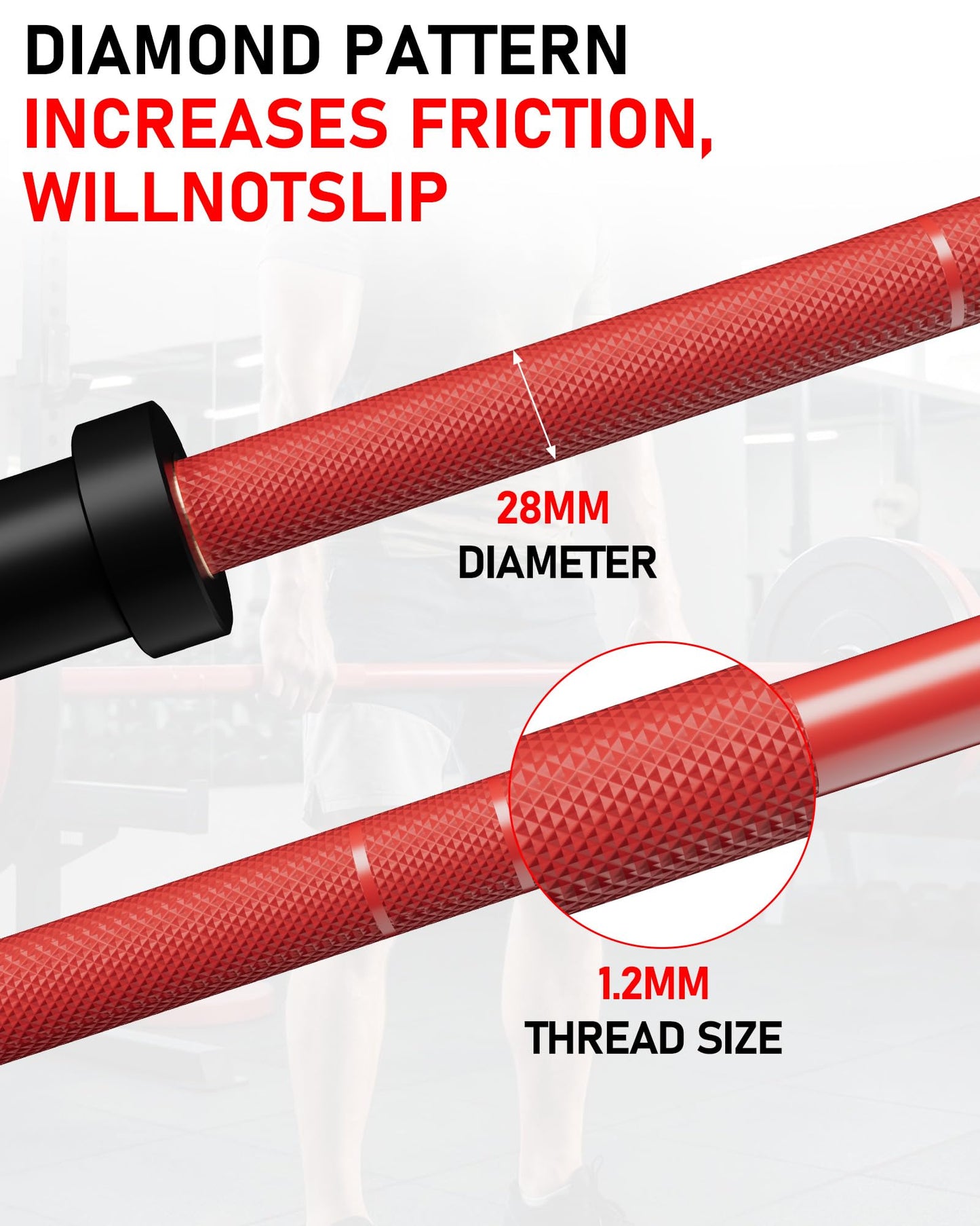 GarveeLife 7FT Olympic Barbell, Weight Bar For Weightlifting and Powerlifting, 45lb Olympic Bar with Needle Bearings & Brass Bushings, 1500LBS Strength Training Bar Fit 2" Standard Weights Home Gym