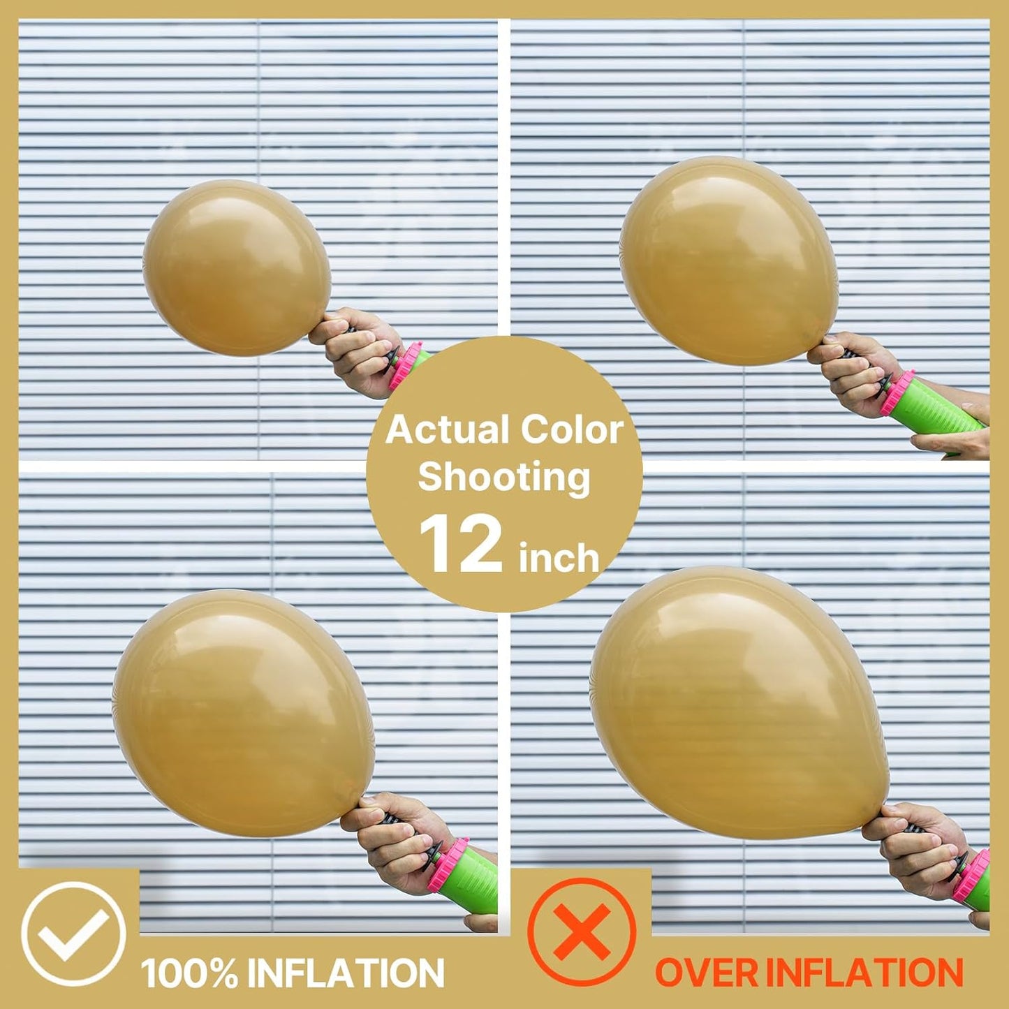 PartyWoo Tan Balloons - 100 Pcs Light Brown Neutral Boho Balloon Arch Kit | 18", 12", 10", 5" Sizes for Weddings, Baby Showers, and Birthdays