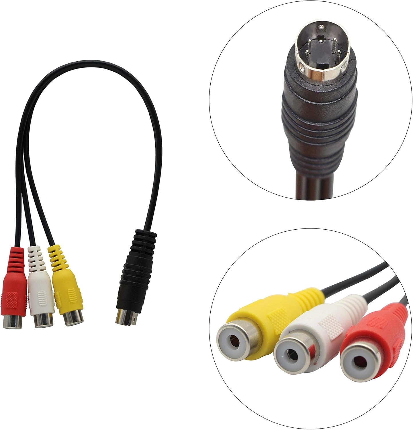 4 3 (27cm) Pin S-Video to RCA AV Female Cable for TV PC Computer Video AV Projector for Video TV Laptop Adapter Cable