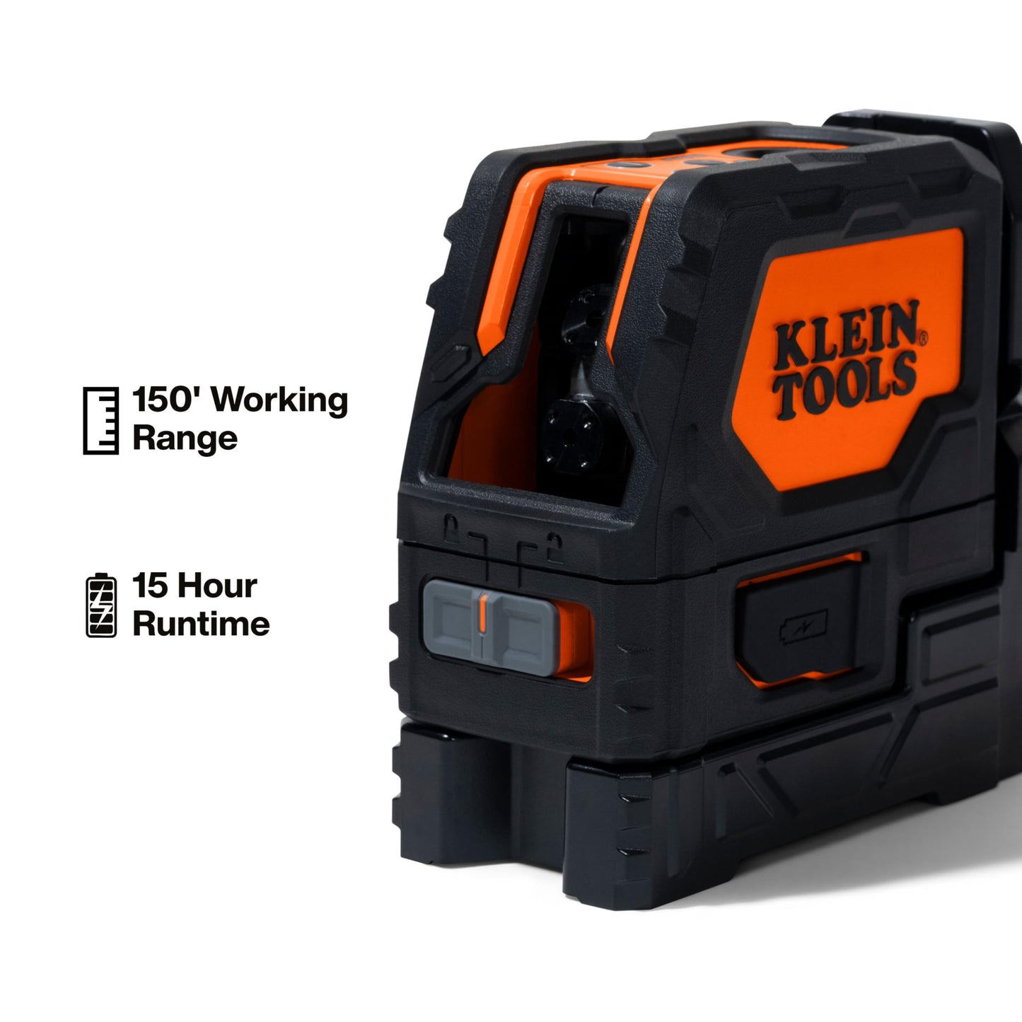 Klein Tools 93LCLS Self-Leveling Class II (≤ 1mW) Laser Level with Bright Red Cross Lines and Plumb Spot, Magnetic and Ceiling Clamp Mounting