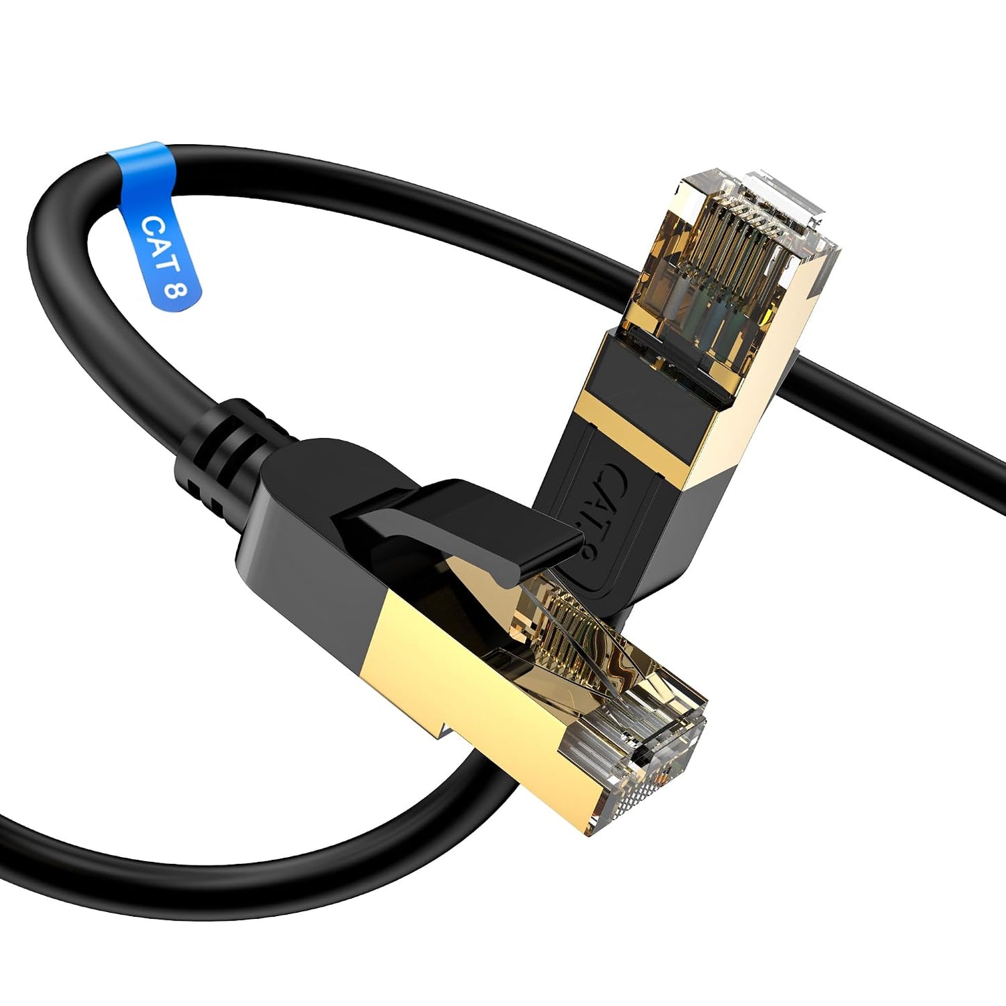 cat gruciso 8 6FT 26AWG Cat8 40Gbps, 2000Mhz RJ45 Cat Ethernet Cable, High Speed Heavy Duty LAN Network Cable with Gold