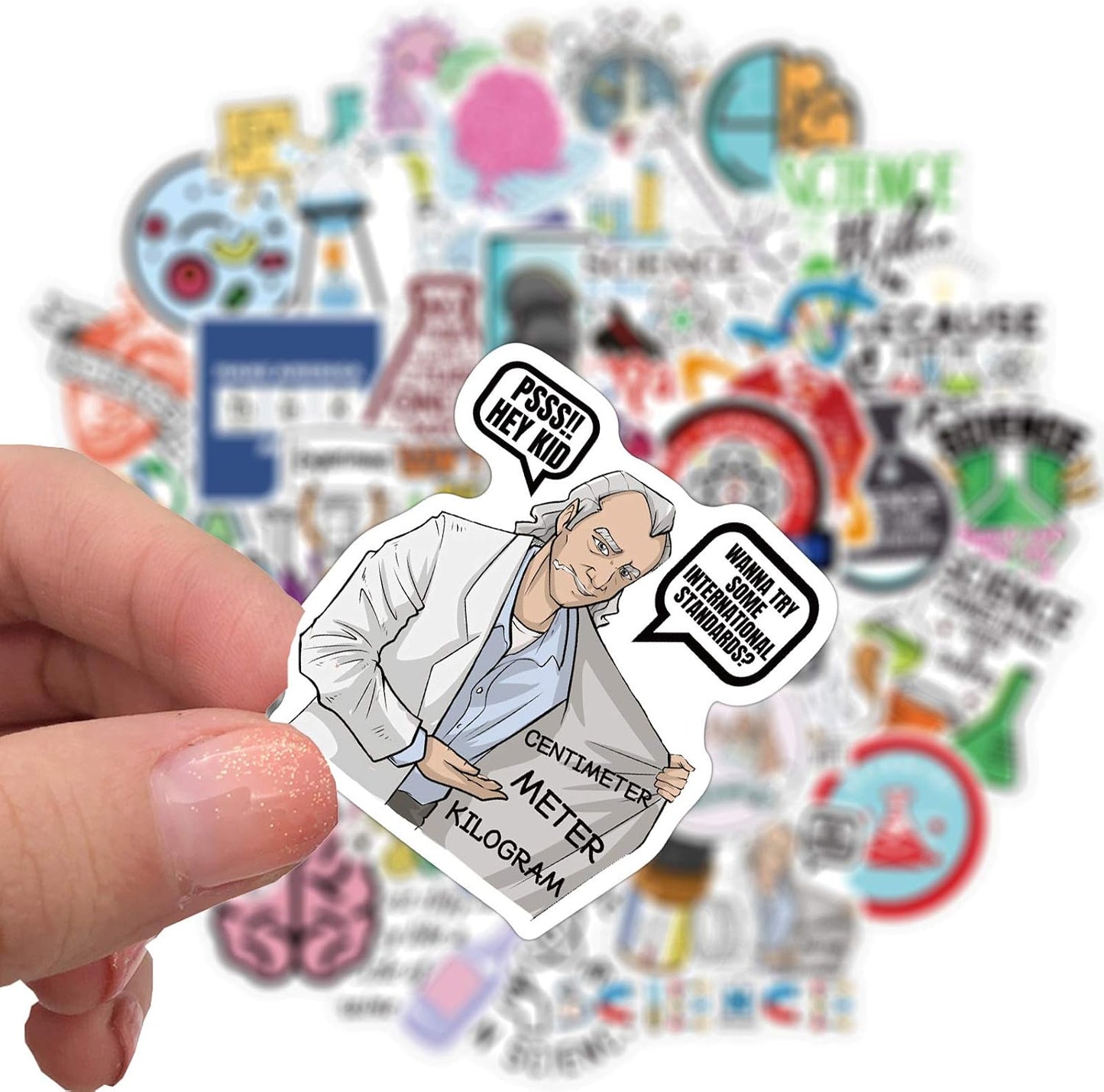DLZJY 50PCS Funny Science Laboratory Stickers, Laboratory for Teens Adults, Physics Biology Chemistry Experiment