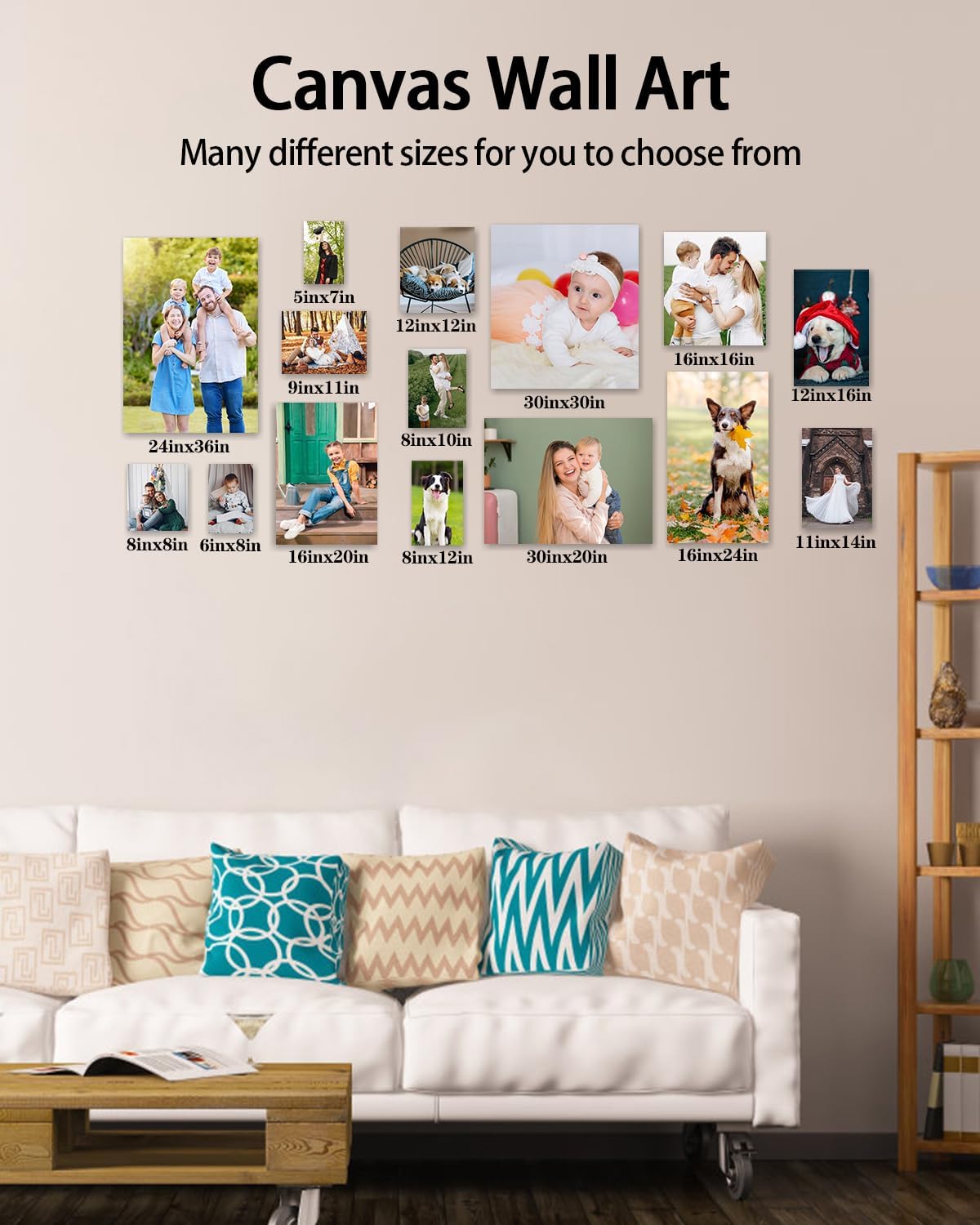 Skiennix Personalized Custom Canvas Wall Art - Unique Photo Prints for Living Room, Bedroom & Gifts
