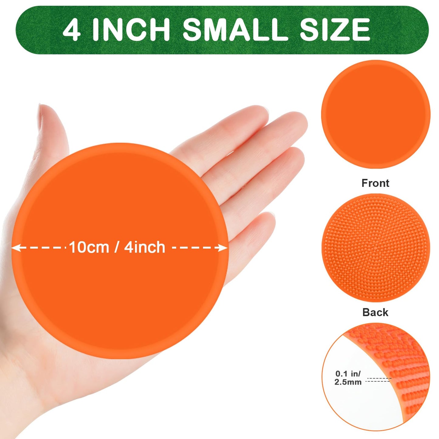 ZIECE 4inch Poly Spots Spot Markers for Gym Floor, 24 Pcs Flat Cones Non-Slip Rubber Floor Dots Agility Markers for Soccer Basketball Sports Speed Training, Dance, Classroom Activities