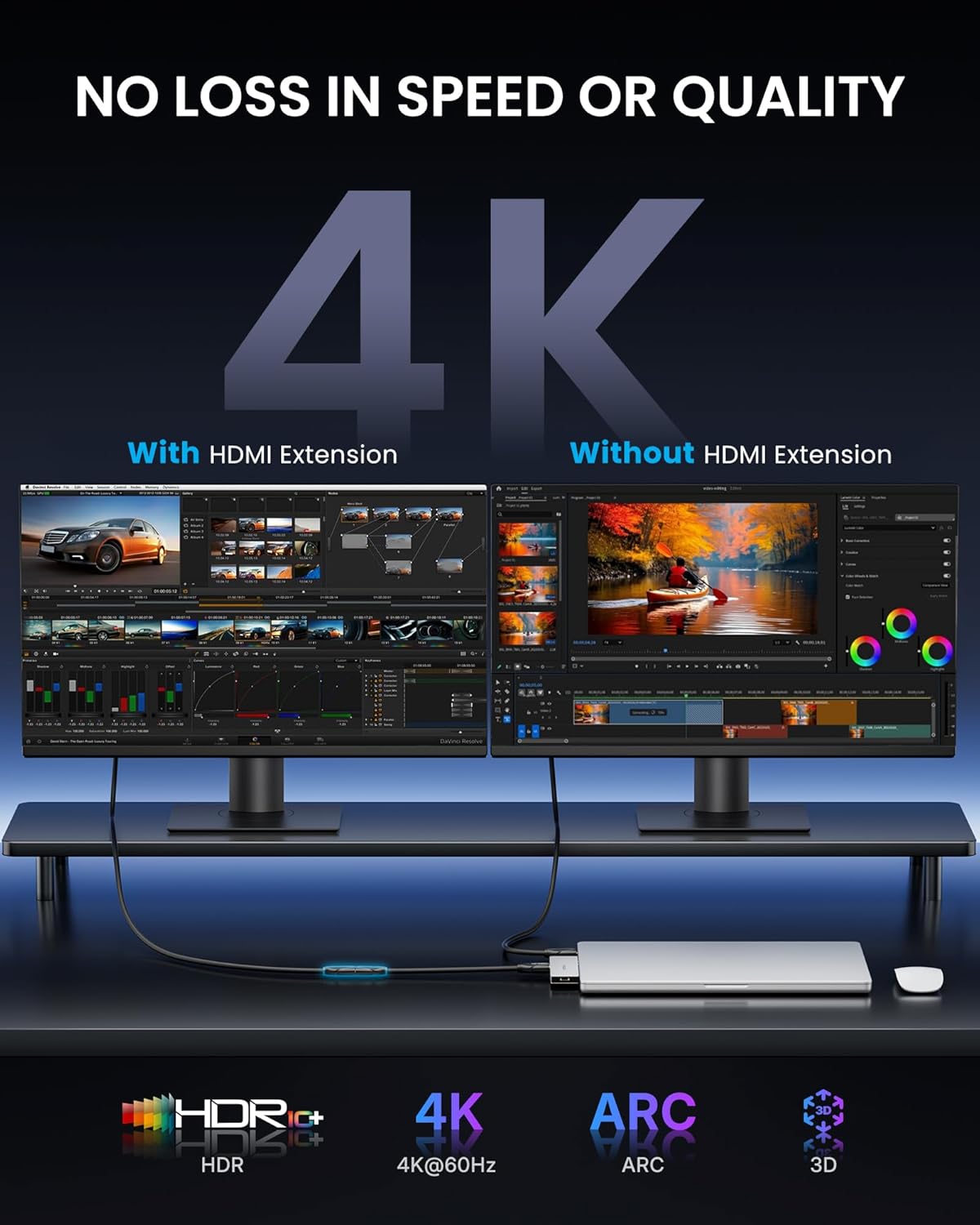 10FT, 4K PS5/PS4 VENTION HDMI Extension Cable HDMI Extender Male to Female Cable Compatible with TV Roku Laptop Xbox