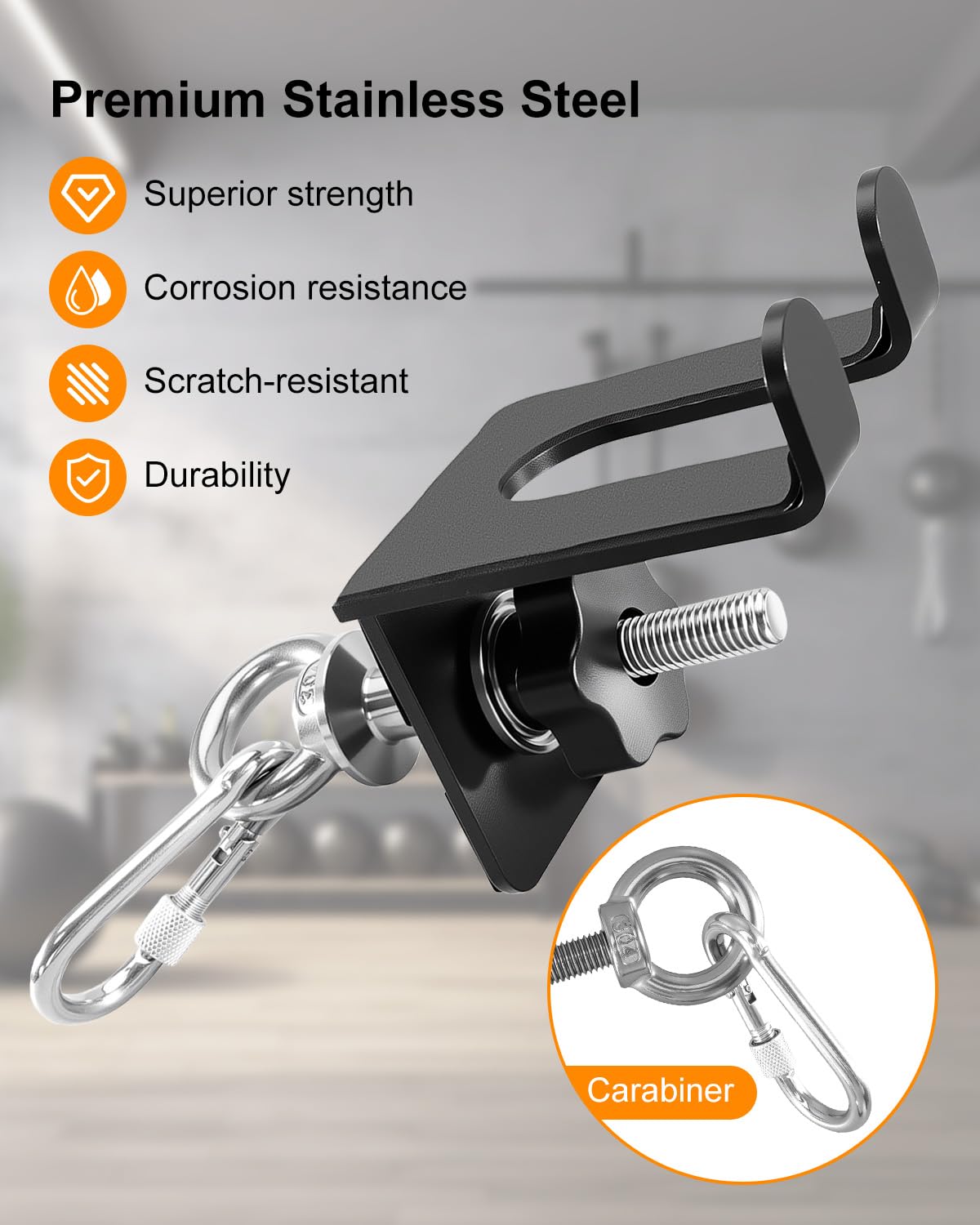 Steel Olympic Barbell Holder and Resistance Band Anchor Fit for 2x2 2x3 3x3 Power Racks with 5/8-1 Inch Holes, Heavy Duty Bar Storage Hanger with Protective Padding