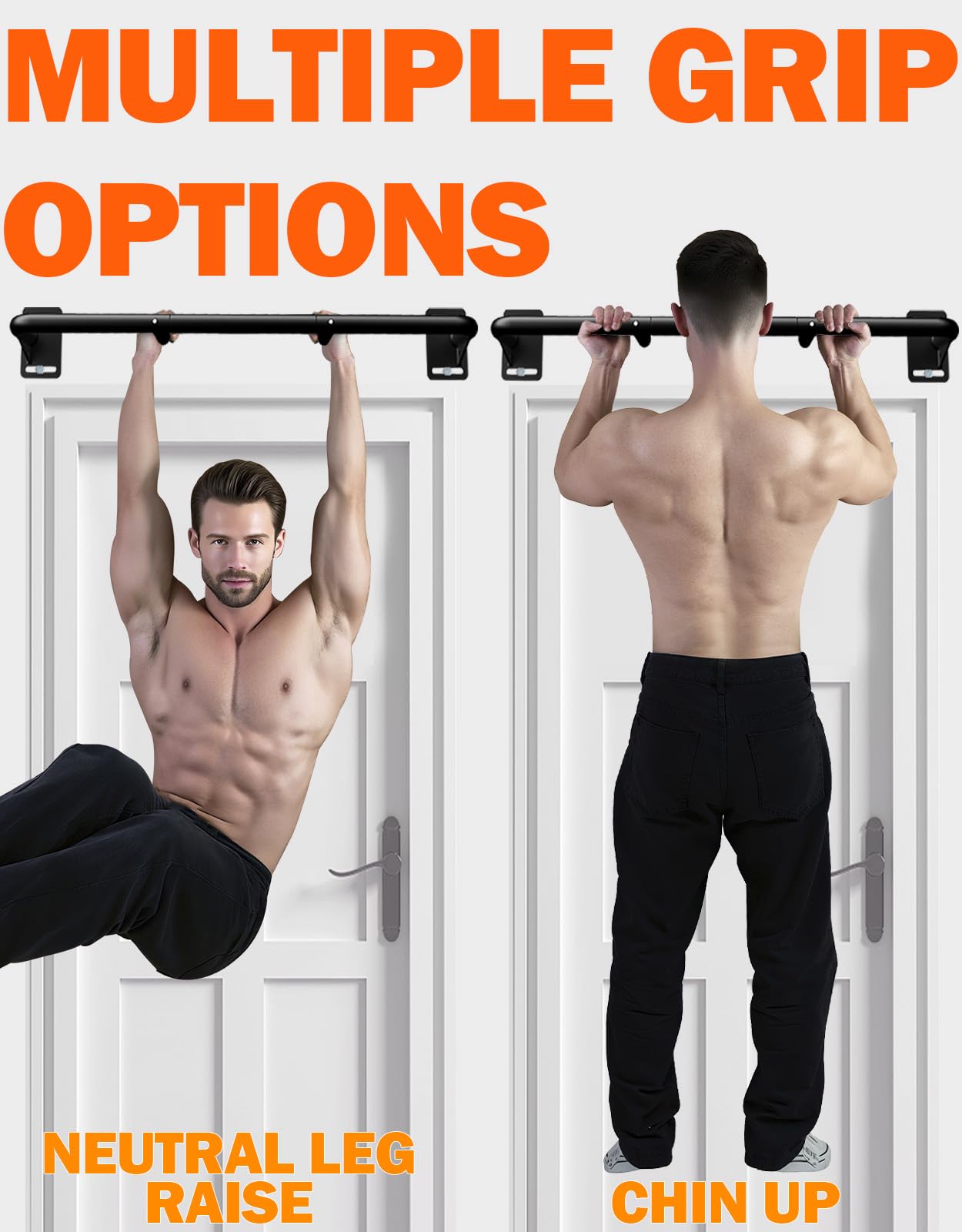 Fitarc Heavy Duty Wall Mount Pull Up Bar, Joist Mount Chin Up Bar for Doorway, Steel Construction, Home Gym Workout Equipment