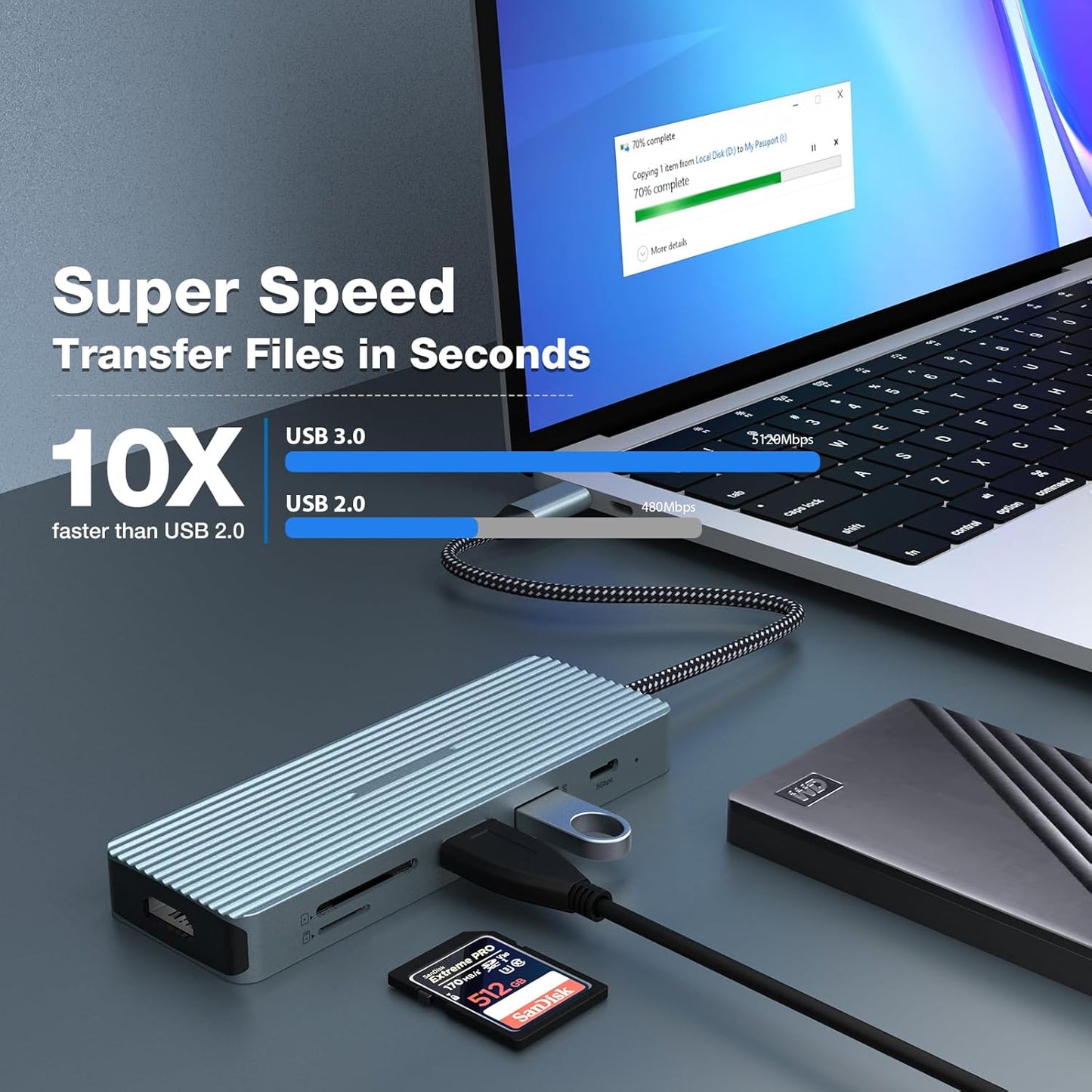 Tymyp 10 1 4K 2 3.0 3.0, 2 2.0, 100W 3.5mm in USB C Docking Station, Adapter with HDMI, x USB Ports, USB-C x USB PD
