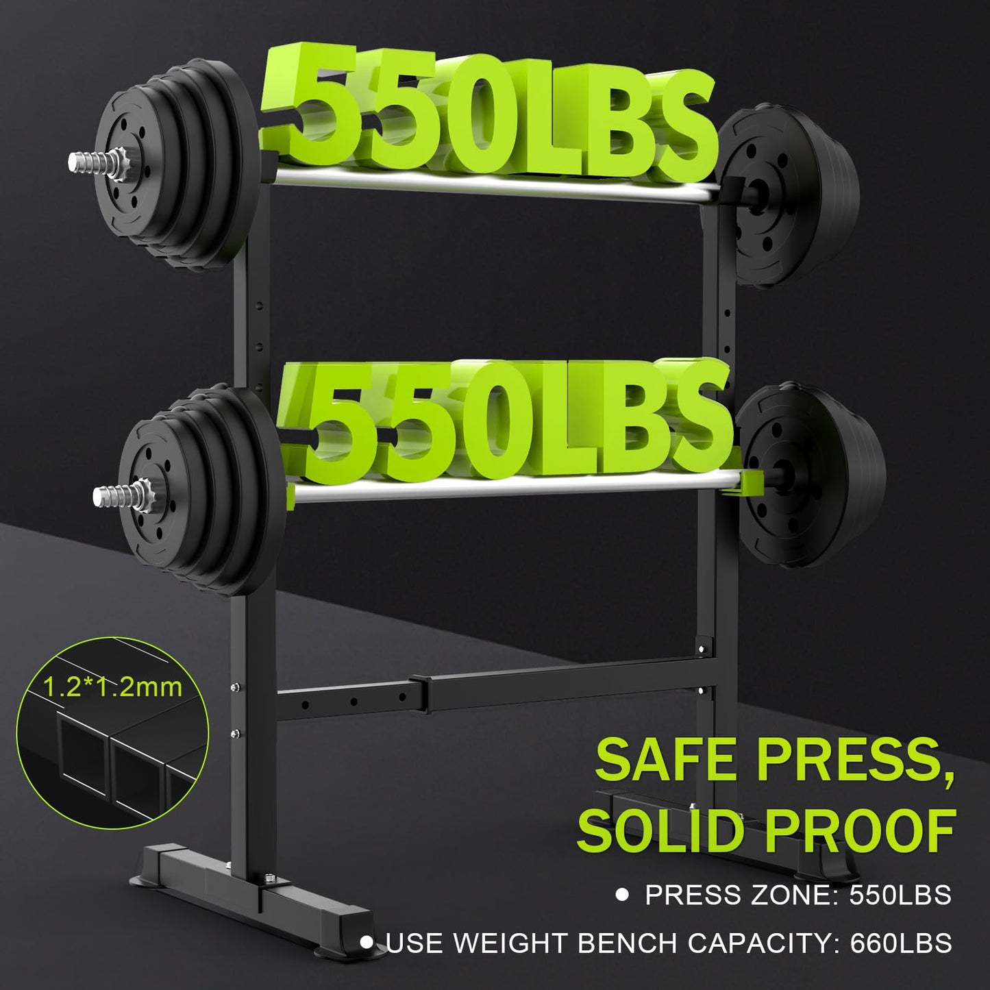 FitinOne Squat Rack, Height-Adjustable Dumbbell Rack for Home Gym, Multi-Function Barbell Rack, Portable Strength Training Dumbbell Rack, Home Gym Power Station for Home