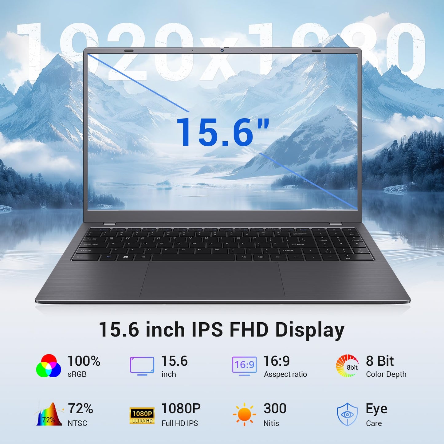 MAXVELTH 15.6 Inch Laptop Computer, AMD 3020e Processor (Up to 2.6GHz), 8GB RAM 512GB SSD, 1080P IPS FHD Display, USB3.2, Type-C, HDMI, WiFi 5, Win11 Laptop, Notebook Laptops for Business and Students