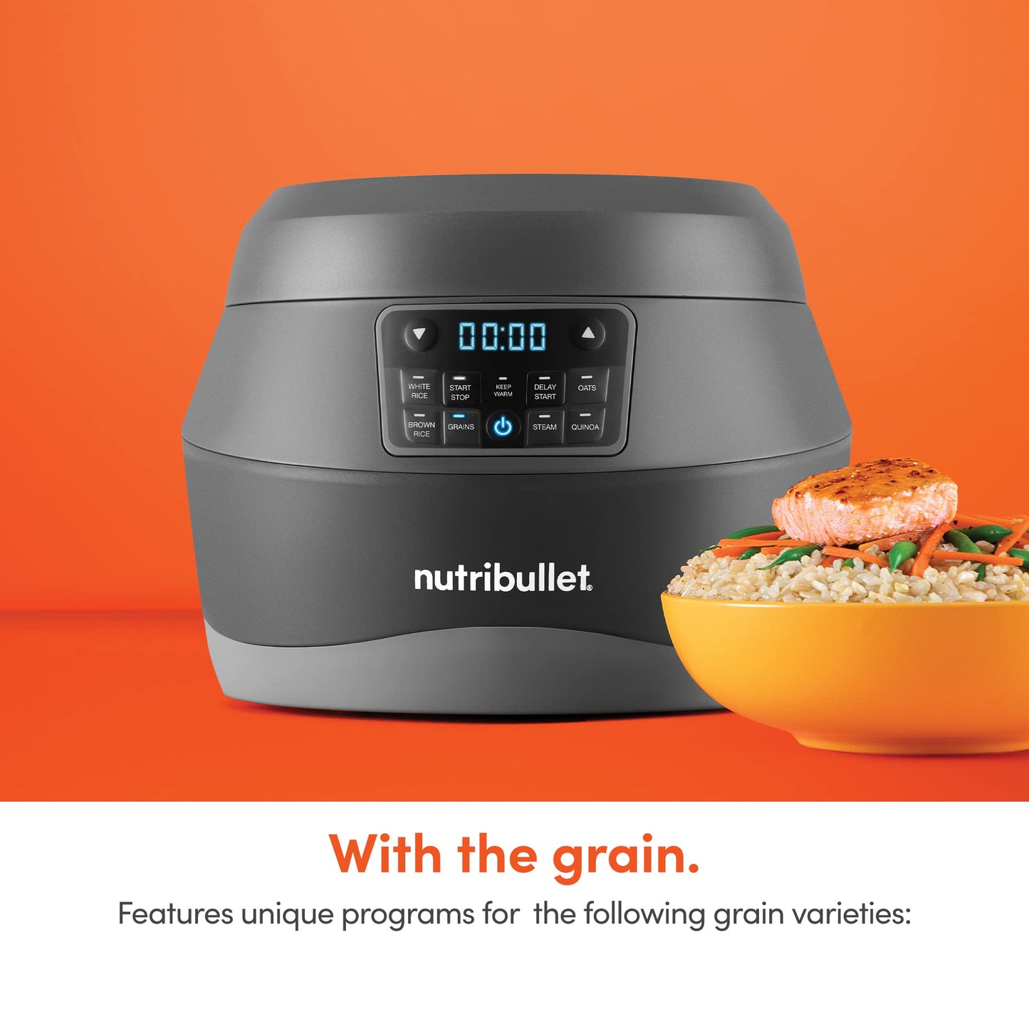 nutribullet EveryGrain Cooker, 11"D x 11"W x 9"H