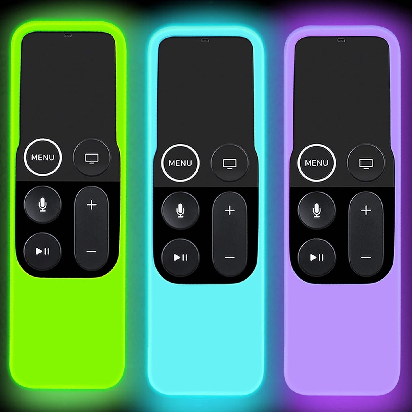 Lambcare 3 Pack 4K/ 4th Cases Compatible with Apple TV Gen Remote Light Weight Anti-Slip Shock Proof Silicone Cover