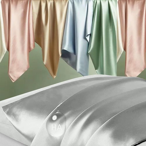 Mulberry Silk Pillowcases | King Size Natural Silk Satin for Hair & Skin | Silver Grey with Zipper