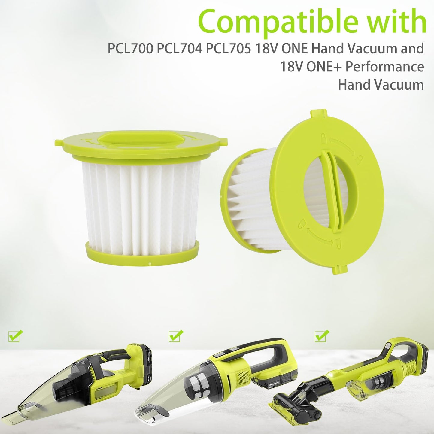 Replacement Filter Compatible with Ryobi ONE+ 18V Handheld Vacuum Models PCL700 PCL704 PCL705 Compare to Part # A32F05N A32HF00 (4 Pack)