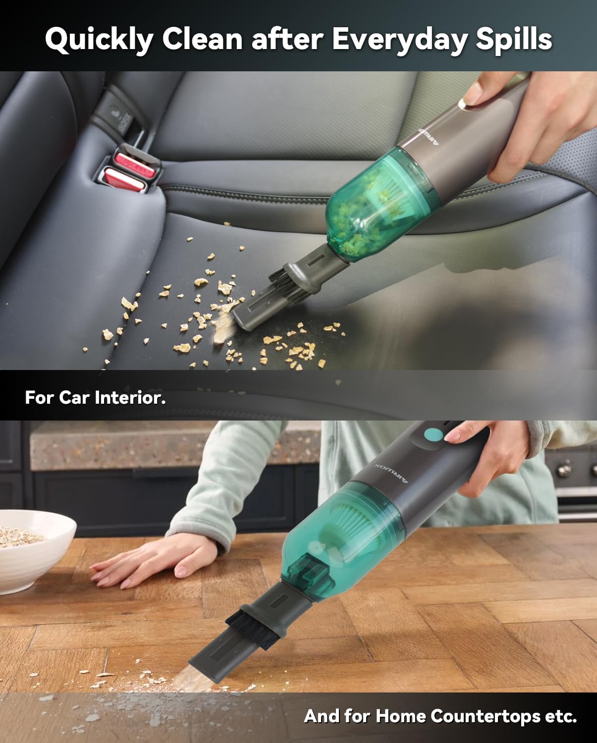 Skiennix Cordless Handheld Vacuum - 13000Pa High Power with Brushless Motor & Blower Accessories | Home & Car Use
