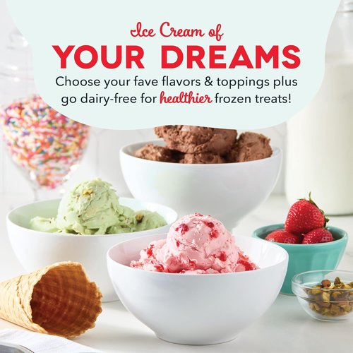 Dash Deluxe Gelato & Ice Cream Maker - One-Touch Churning for Homemade Desserts - 2 Quart Capacity, Aqua