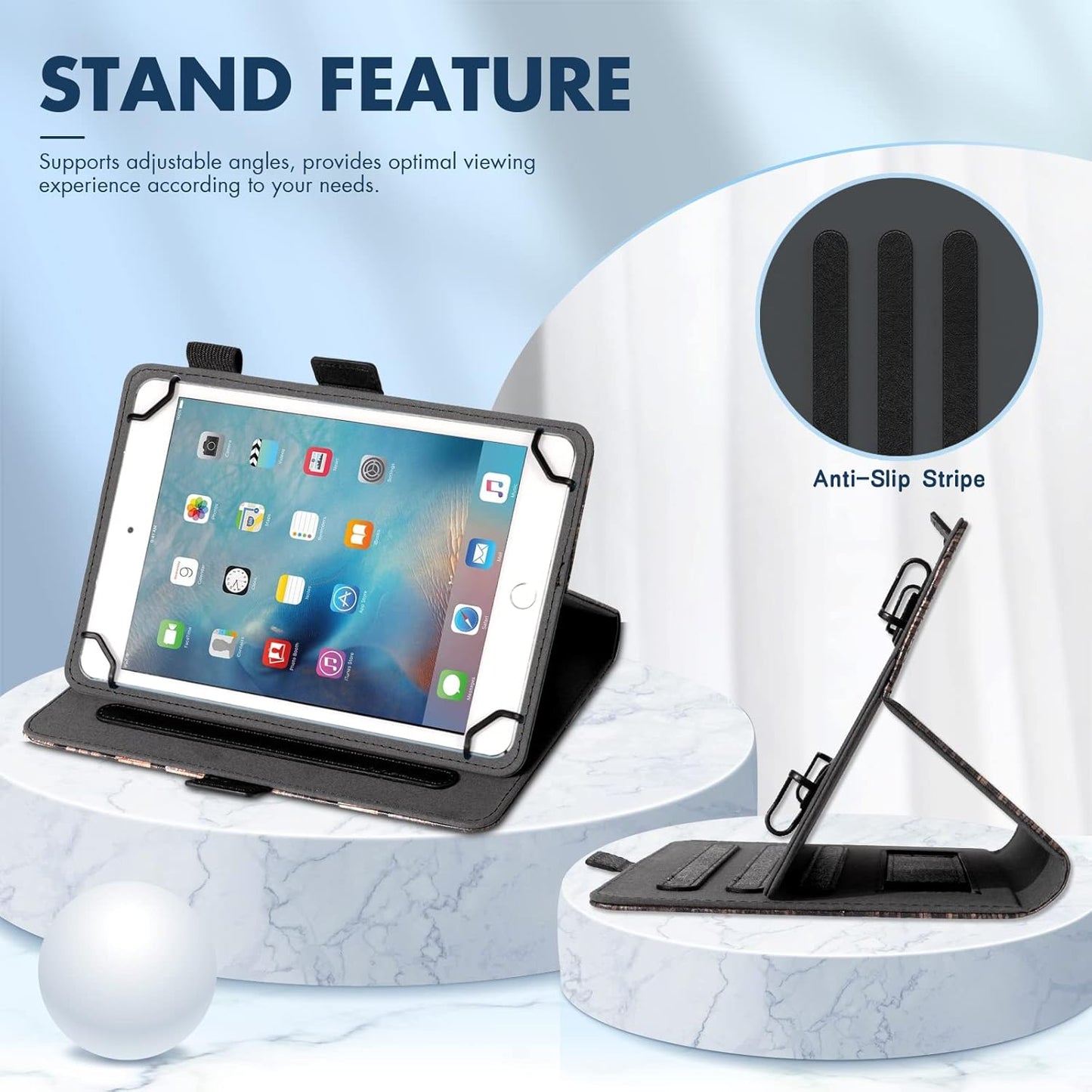 Dteck (9.6" 10.5") 10 10+ Inch/Samsung 9.6 9.7 10.1 10.4 10.5in 10 10.3 Inch/Fire 10 Universal Case to - Fold Stand