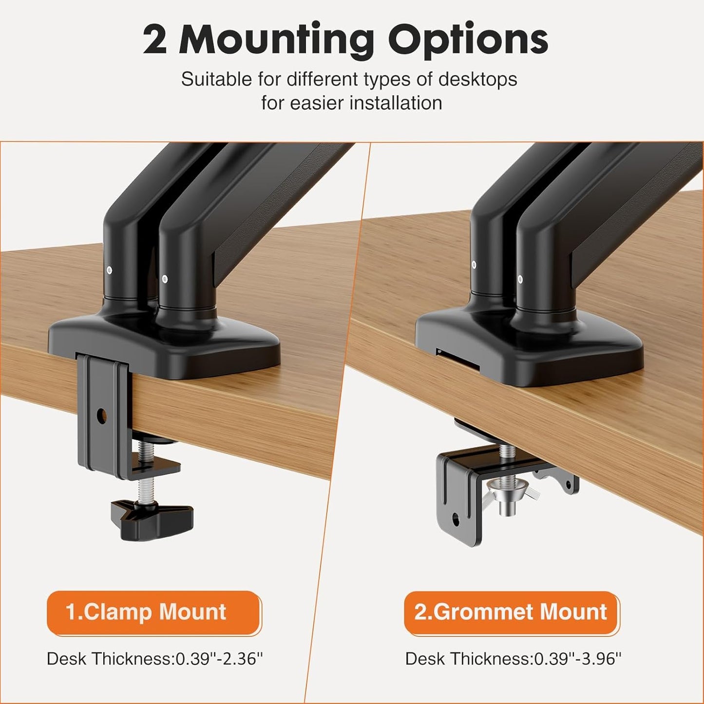 Simple Deluxe 13" 32" Single Monitor Arm, to Adjustable Desk Monitor Stand Mount, Black