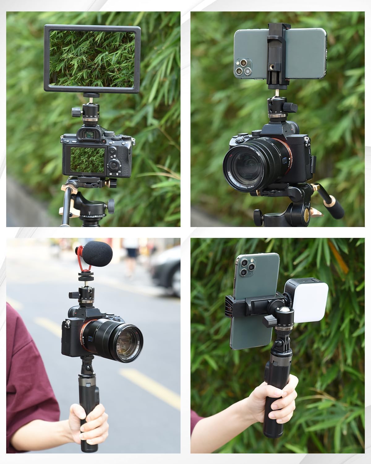 UTEBIT 1/4" Mini Ball Head, Panoramic Tripod Head with Camera Hot Shoe Mount DSLR Camera Mount Adapter Photograph