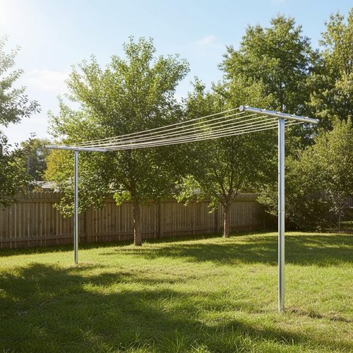Household Essentials Outdoor Clothesline T-Post, Heavy Duty Galvanized Steel Laundry Pole, 90” Tall, One Single Post Only (Rope Not Included), Backyard Clothesline Support
